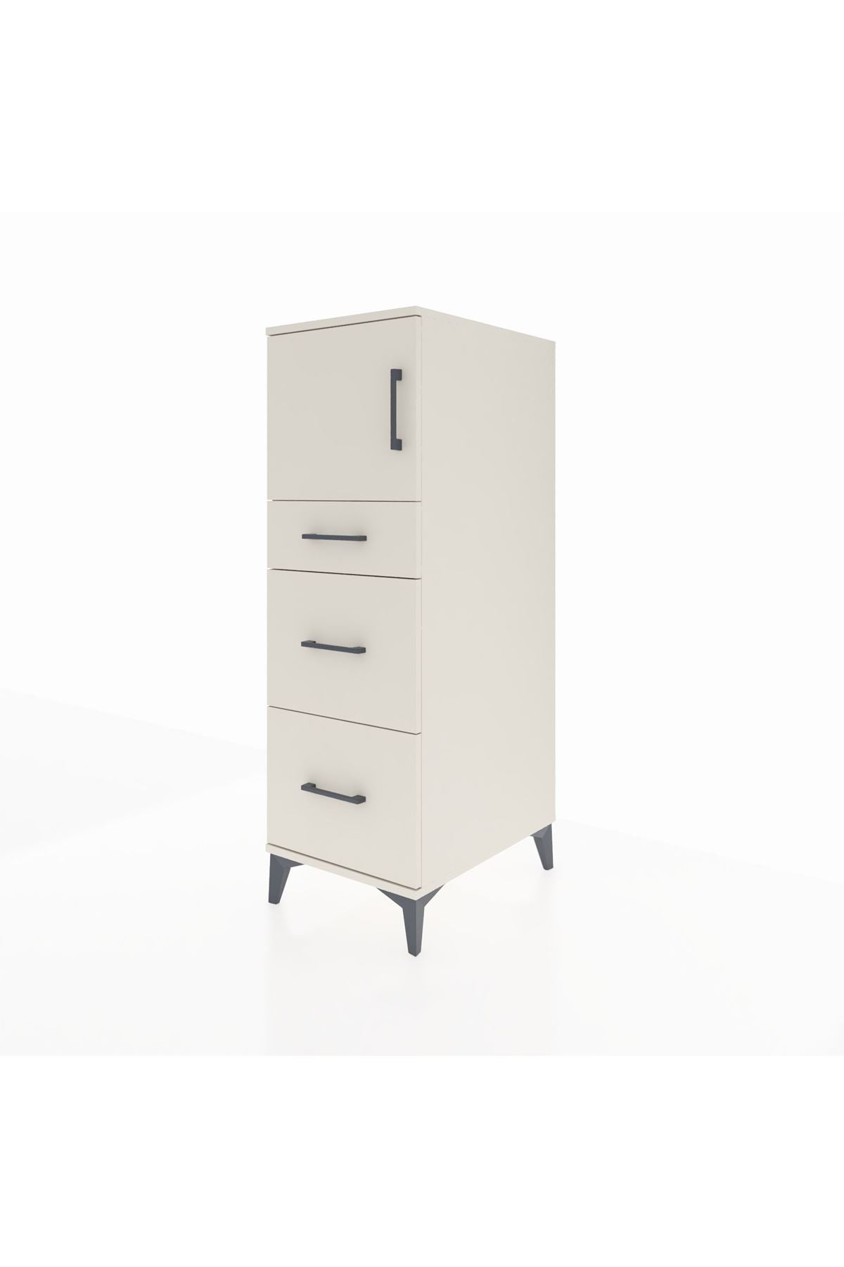 Kronos Dolap Tek Raflı 3 Çekmeceli Tek Kapaklı 44x59x134 - S82M033V1C