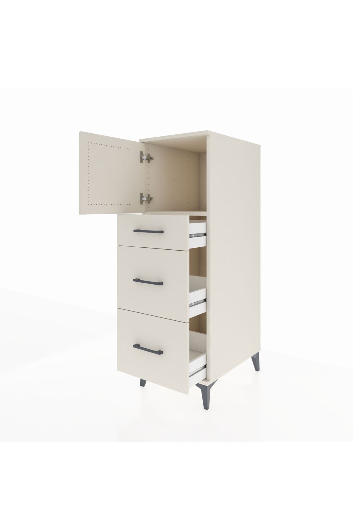 Kronos Dolap Tek Raflı 3 Çekmeceli Tek Kapaklı 44x59x134 - S82M033V1C