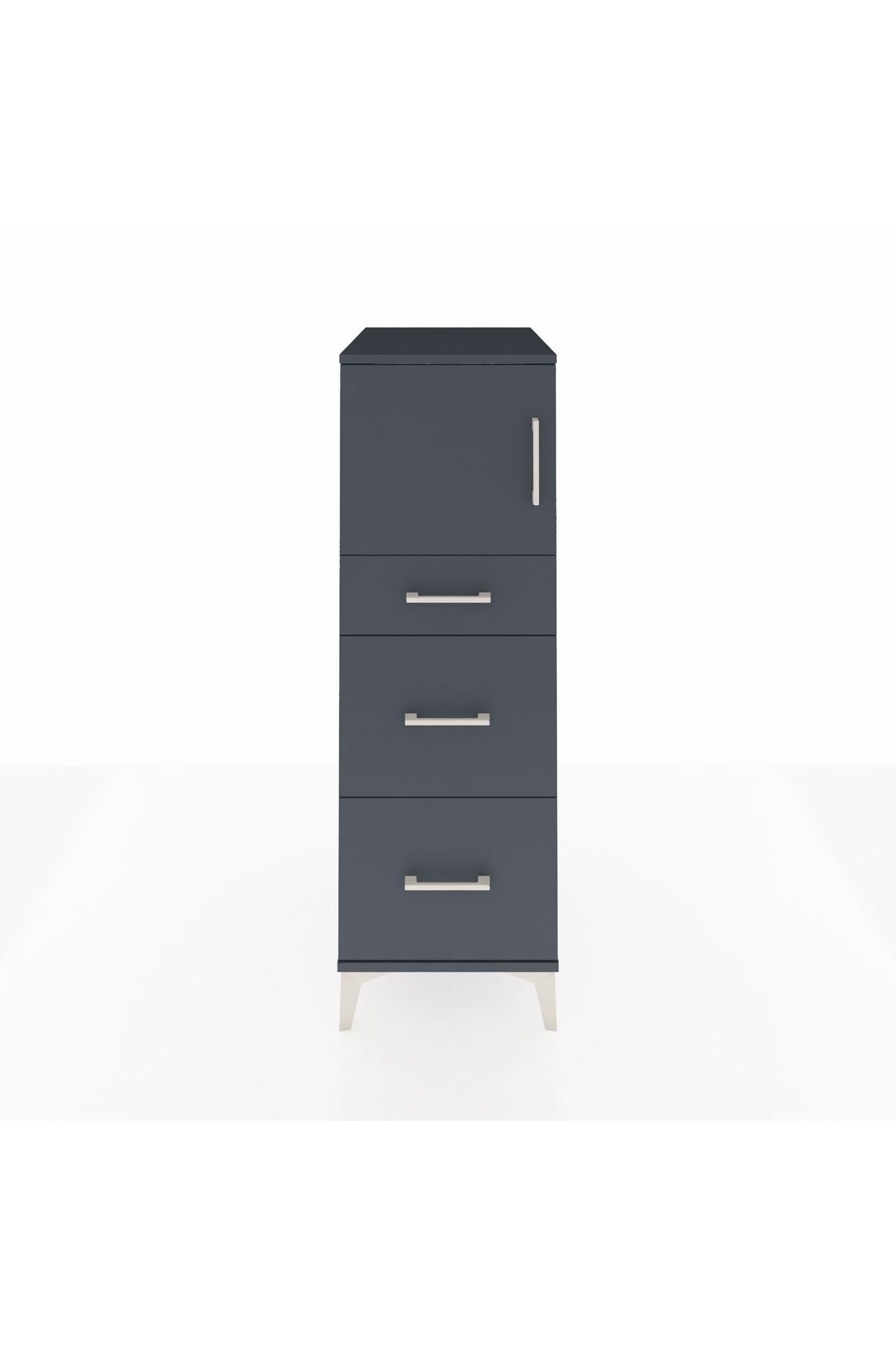 Kronos Dolap Tek Raflı 3 Çekmeceli Tek Kapaklı 44x59x134 - S82M033V5C