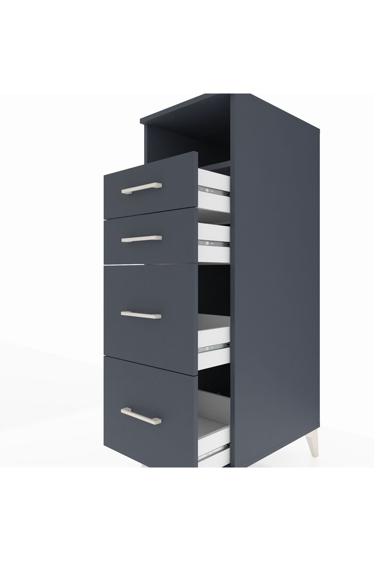Kronos Dolap Tek Raflı 4 Çekmeceli 44x59x134 - S82M034V5C