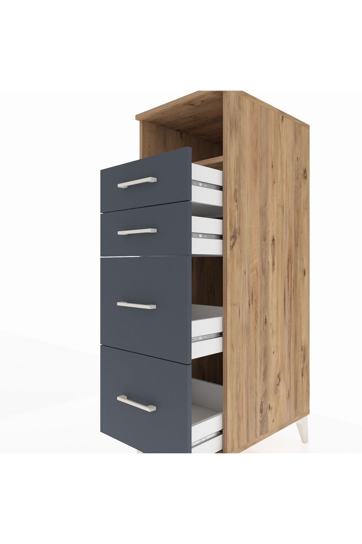 Kronos Dolap Tek Raflı 4 Çekmeceli 44x59x134 - S82M034V8C