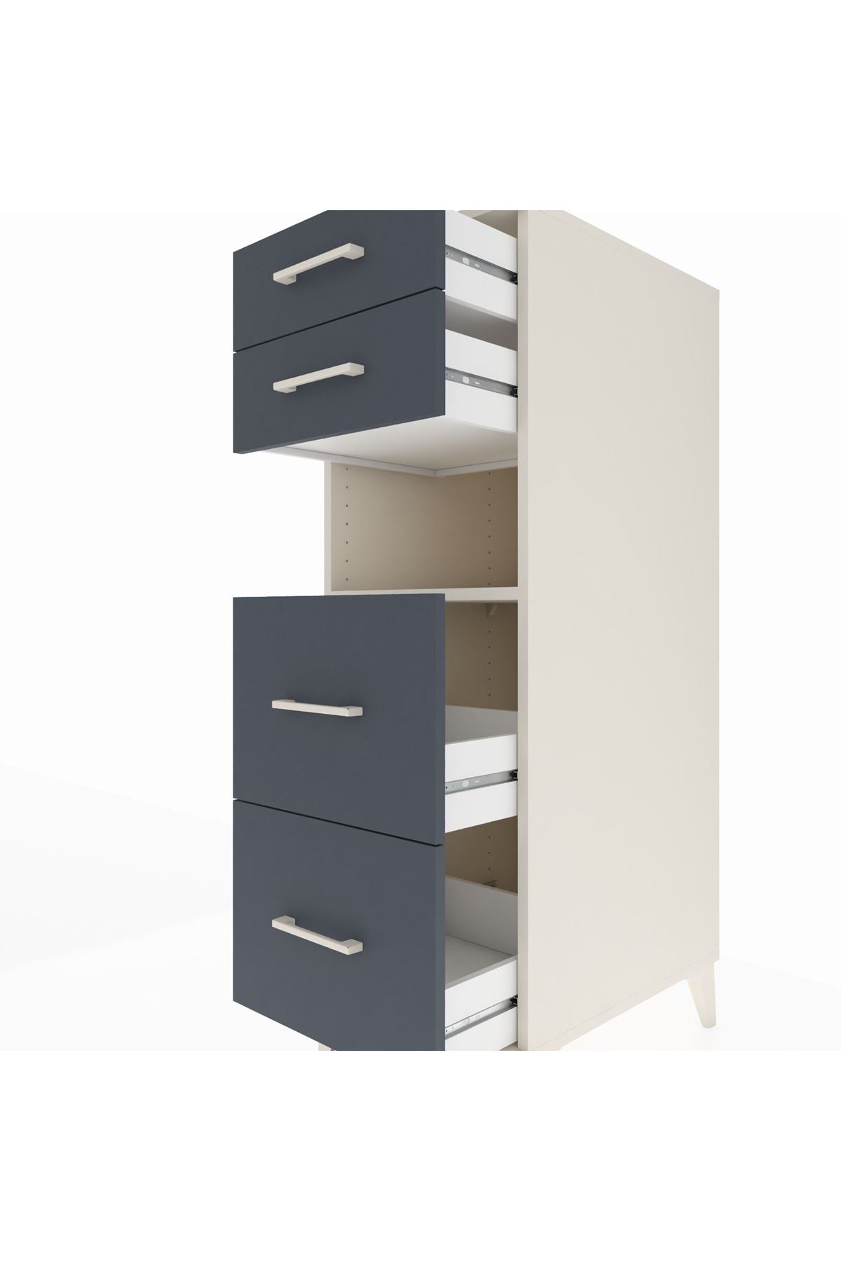 Kronos Dolap Tek Raflı 4 Çekmeceli 44x59x134 - S82M035V2C