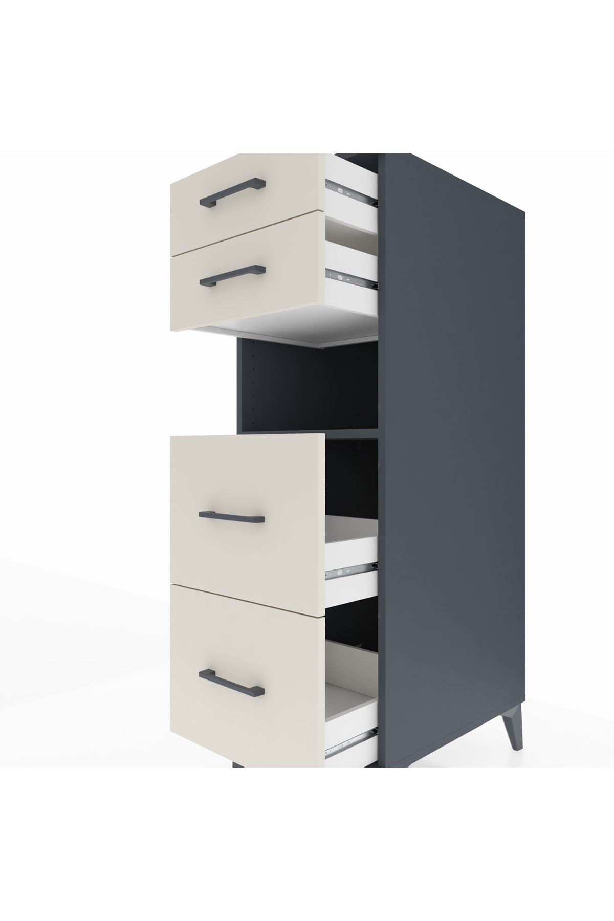 Kronos Dolap Tek Raflı 4 Çekmeceli 44x59x134 - S82M035V4C