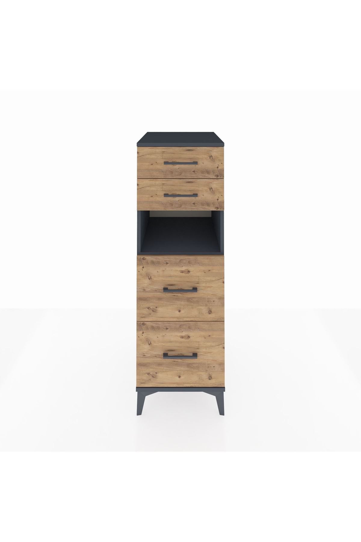Kronos Dolap Tek Raflı 4 Çekmeceli 44x59x134 - S82M035V6C