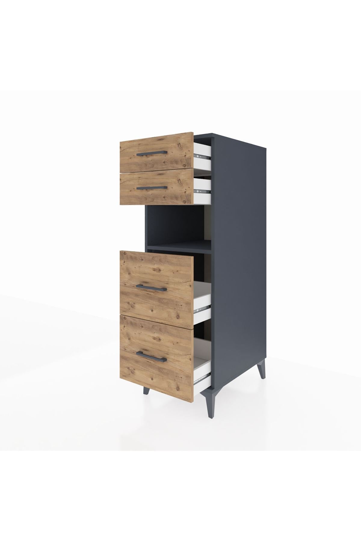 Kronos Dolap Tek Raflı 4 Çekmeceli 44x59x134 - S82M035V6C
