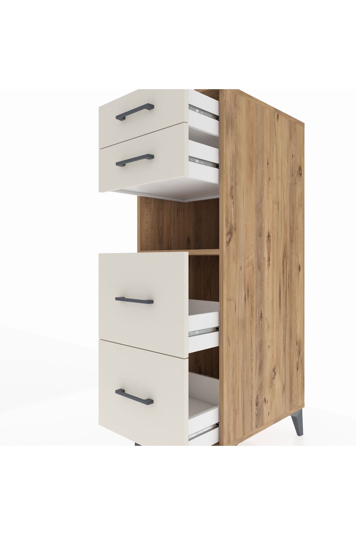 Kronos Dolap Tek Raflı 4 Çekmeceli 44x59x134 - S82M035V7C