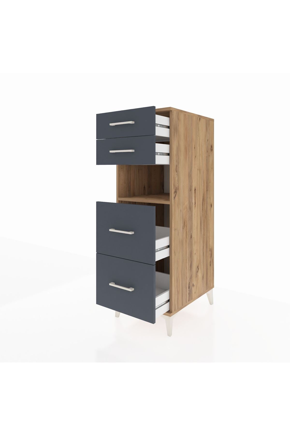 Kronos Dolap Tek Raflı 4 Çekmeceli 44x59x134 - S82M035V8C