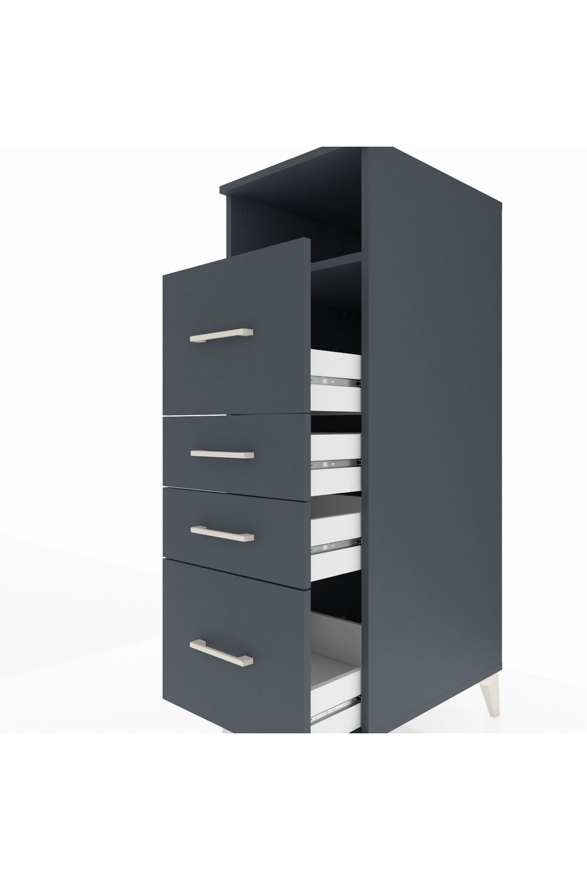 Kronos Dolap Tek Raflı 4 Çekmeceli 44x59x134 - S82M036V5C