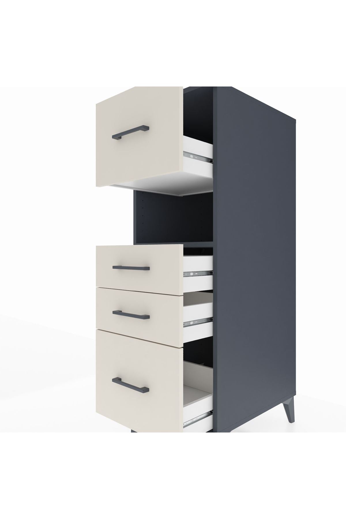 Kronos Dolap Tek Raflı 4 Çekmeceli 44x59x134 - S82M037V4C