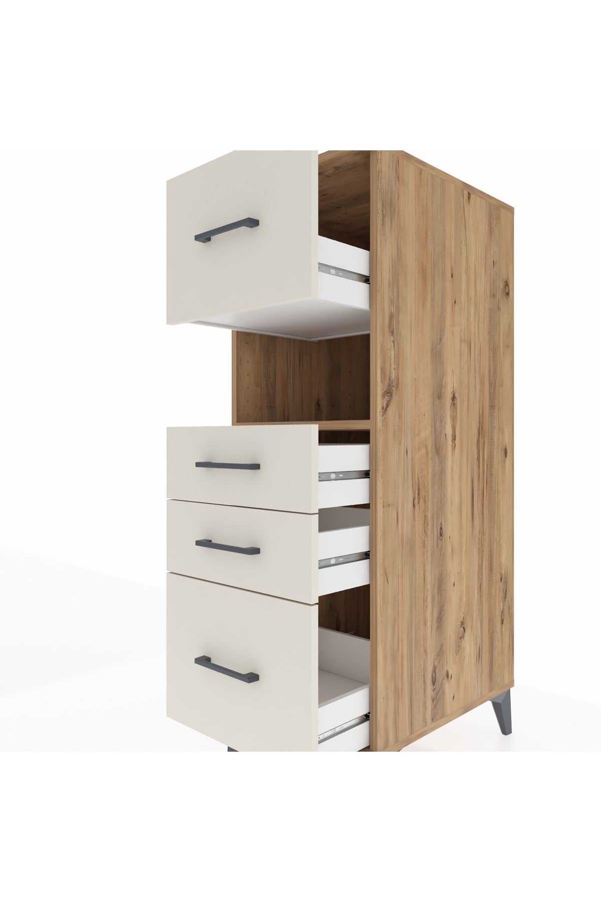 Kronos Dolap Tek Raflı 4 Çekmeceli 44x59x134 - S82M037V7C