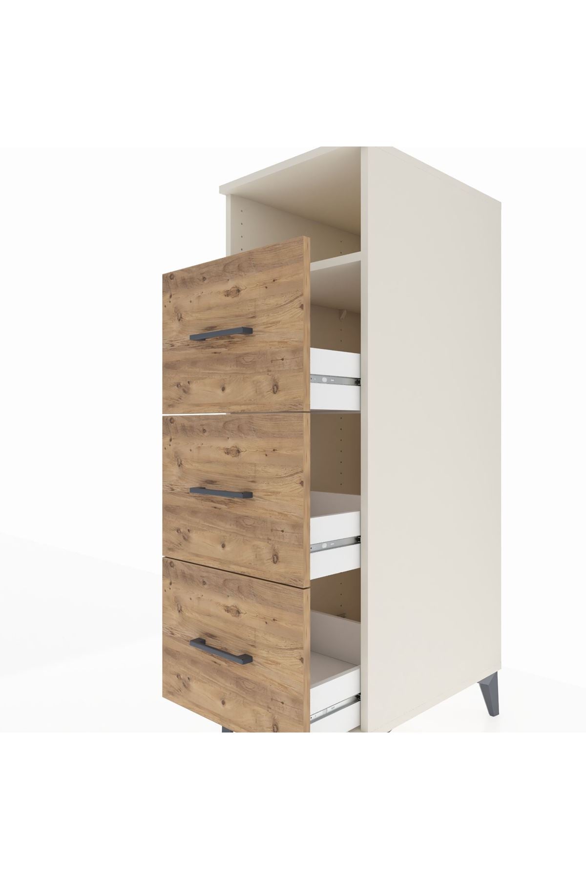 Kronos Dolap Tek Raflı 3 Çekmeceli 44x59x134 - S82M038V3C