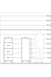 Kronos Dolap Tek Raflı 3 Çekmeceli 44x59x134 - S82M038V4C