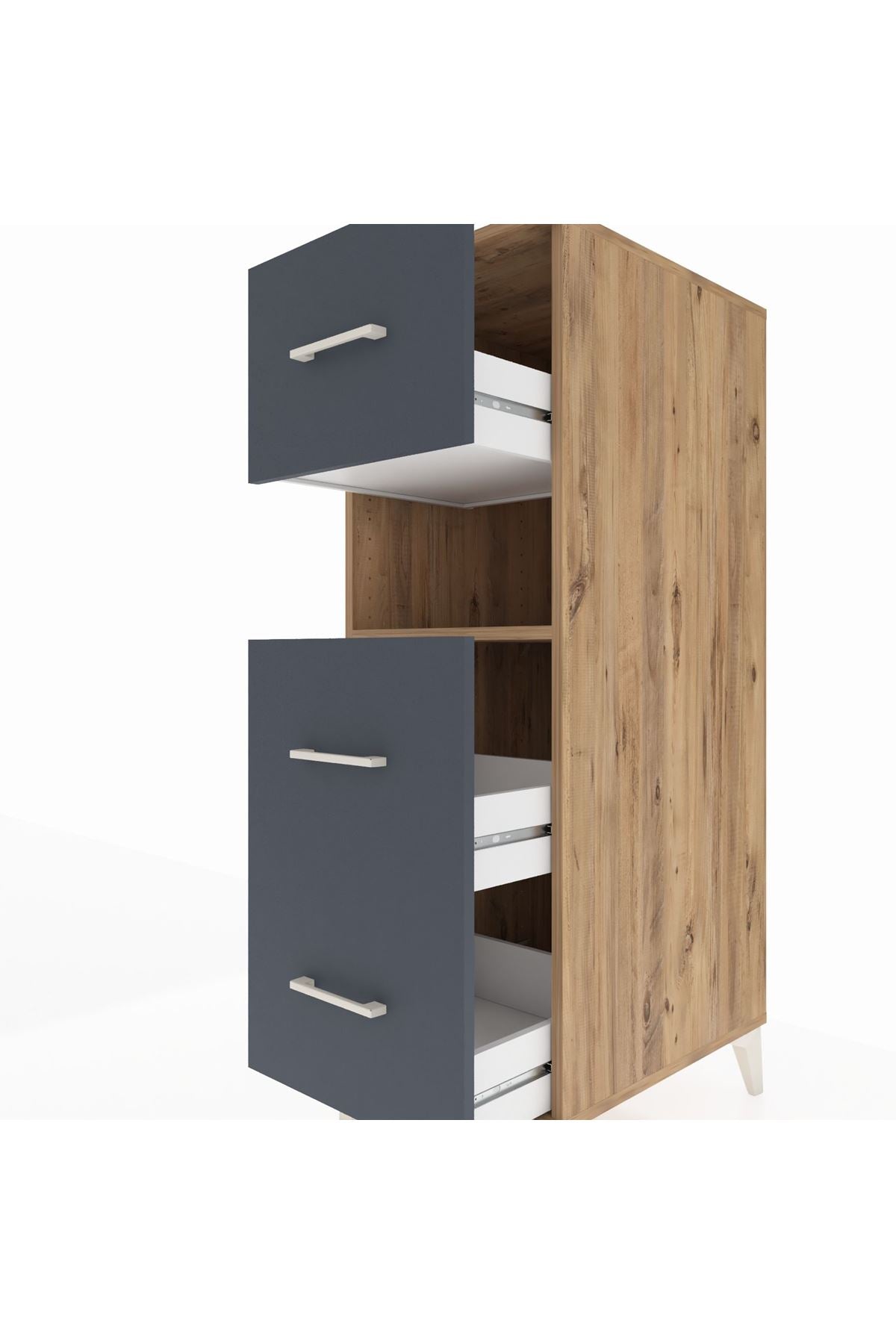 Kronos Dolap Tek Raflı 3 Çekmeceli 44x59x134 - S82M039V8C