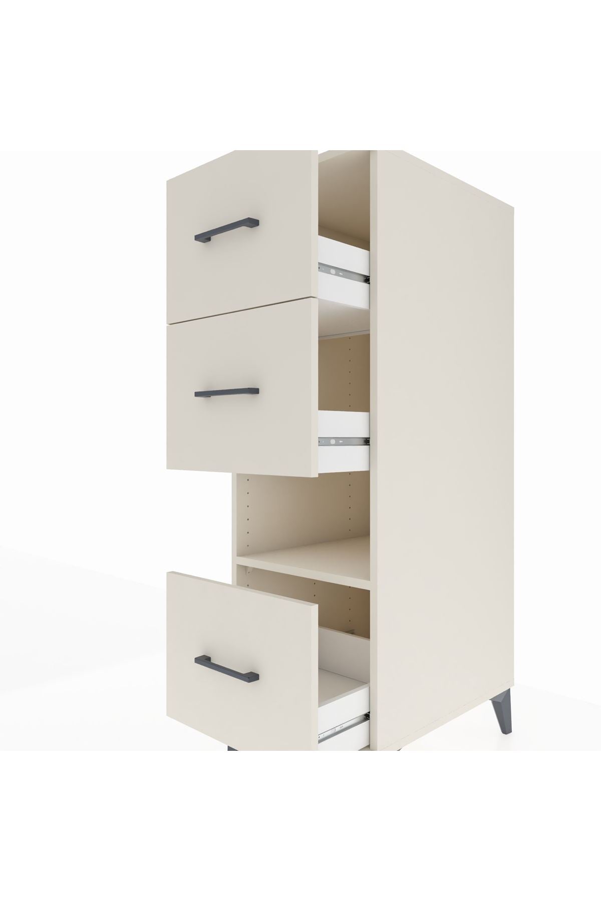 Kronos Dolap Tek Raflı 3 Çekmeceli 44x59x134 - S82M040V1C