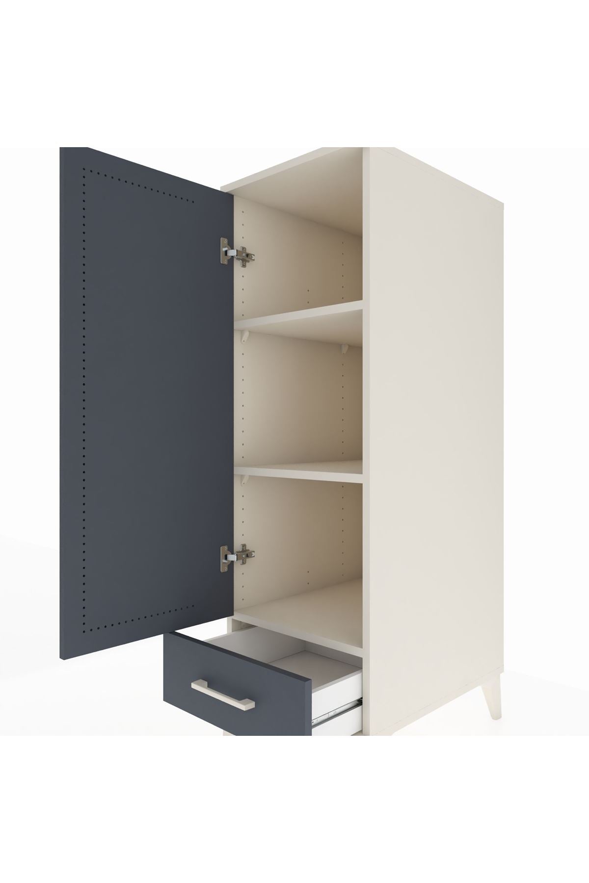 Kronos Dolap 3 Raflı Tek Çekmeceli Tek Kapaklı 44x59x134 - S82M042V2C