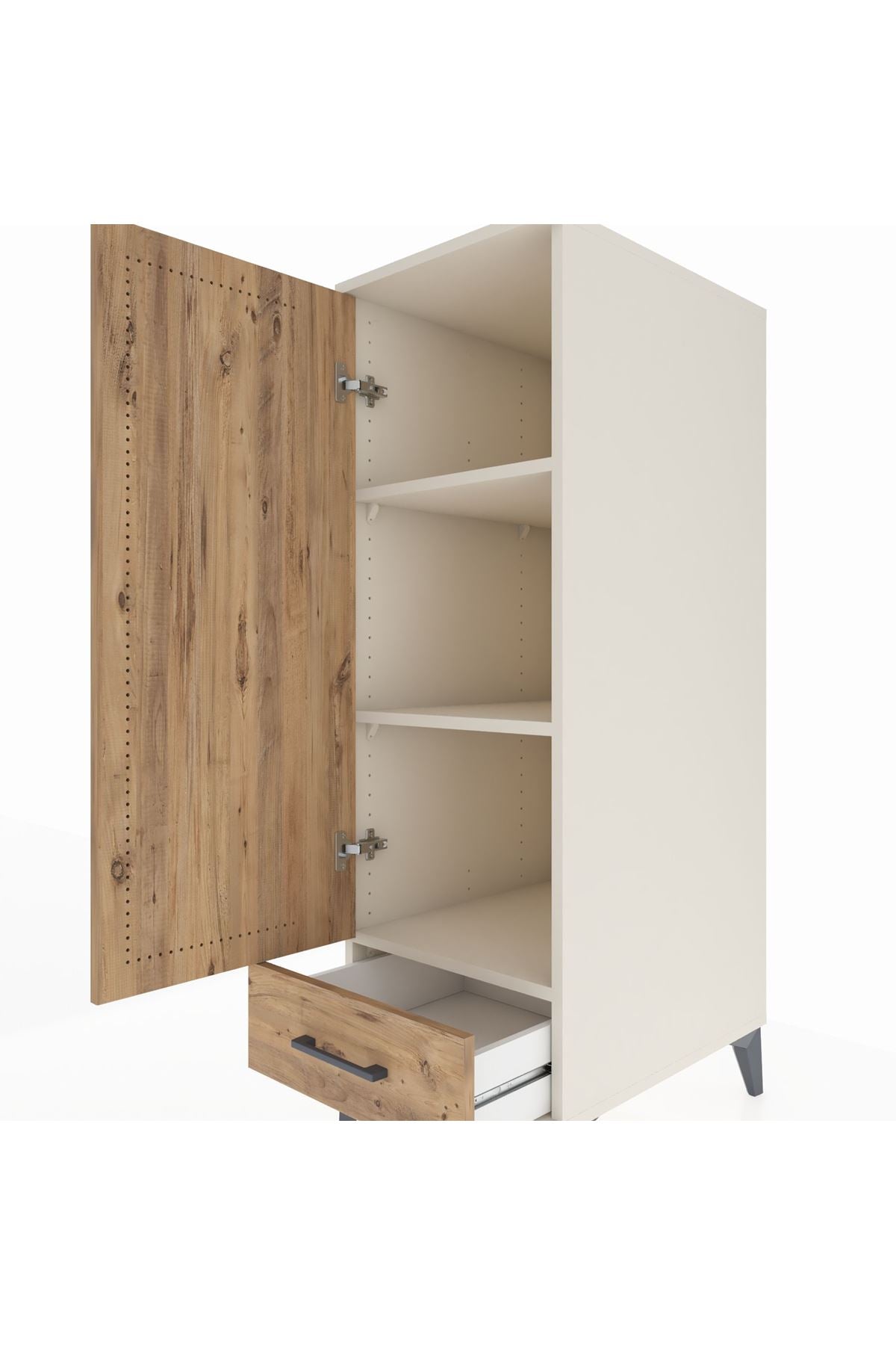 Kronos Dolap 3 Raflı Tek Çekmeceli Tek Kapaklı 44x59x134 - S82M042V3C