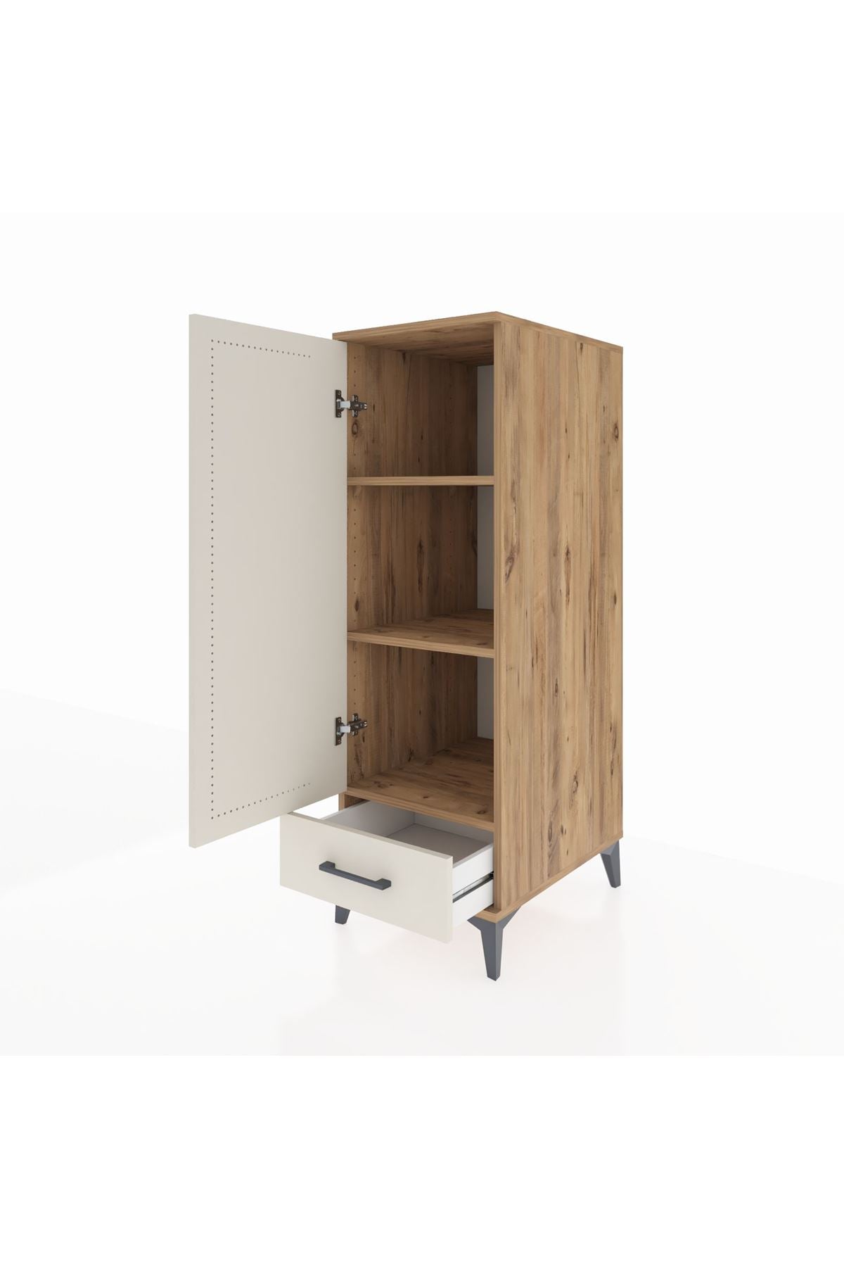 Kronos Dolap 3 Raflı Tek Çekmeceli Tek Kapaklı 44x59x134 - S82M042V7C