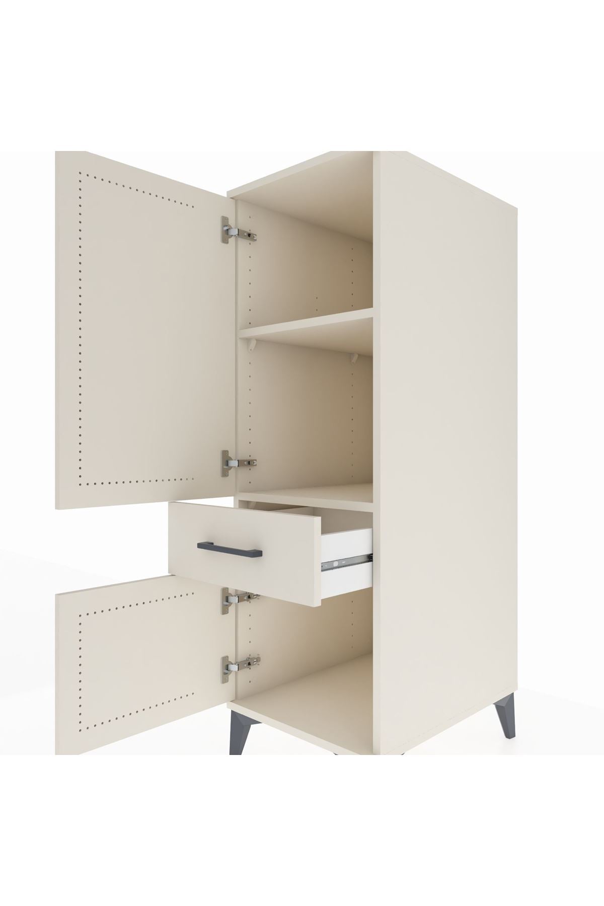 Kronos Dolap 2 Raflı Tek Çekmeceli 2 Kapaklı 44x59x134 - S82M043V1C
