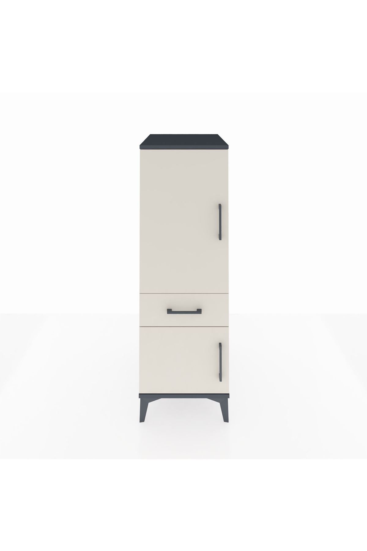 Kronos Dolap 2 Raflı Tek Çekmeceli 2 Kapaklı 44x59x134 - S82M043V4C