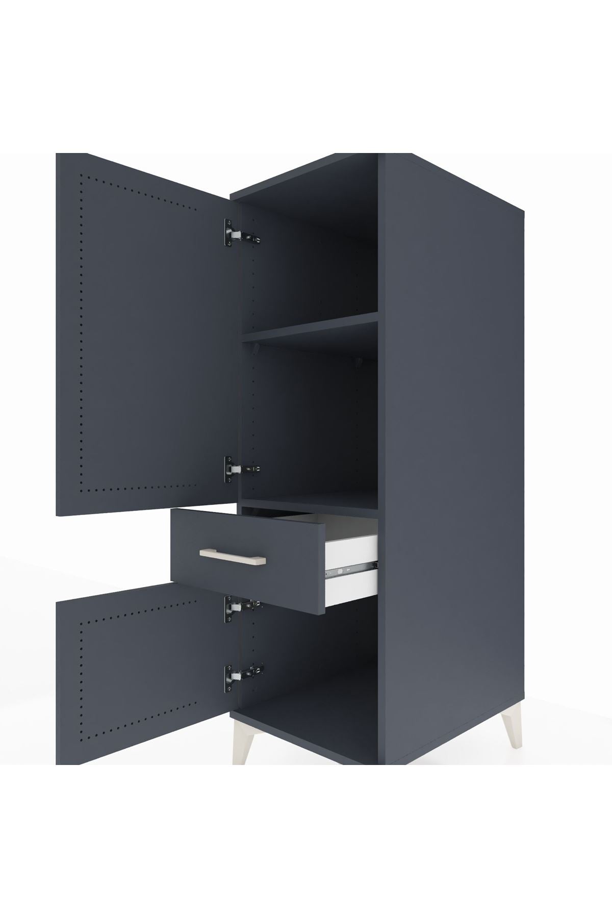 Kronos Dolap 2 Raflı Tek Çekmeceli 2 Kapaklı 44x59x134 - S82M043V5C