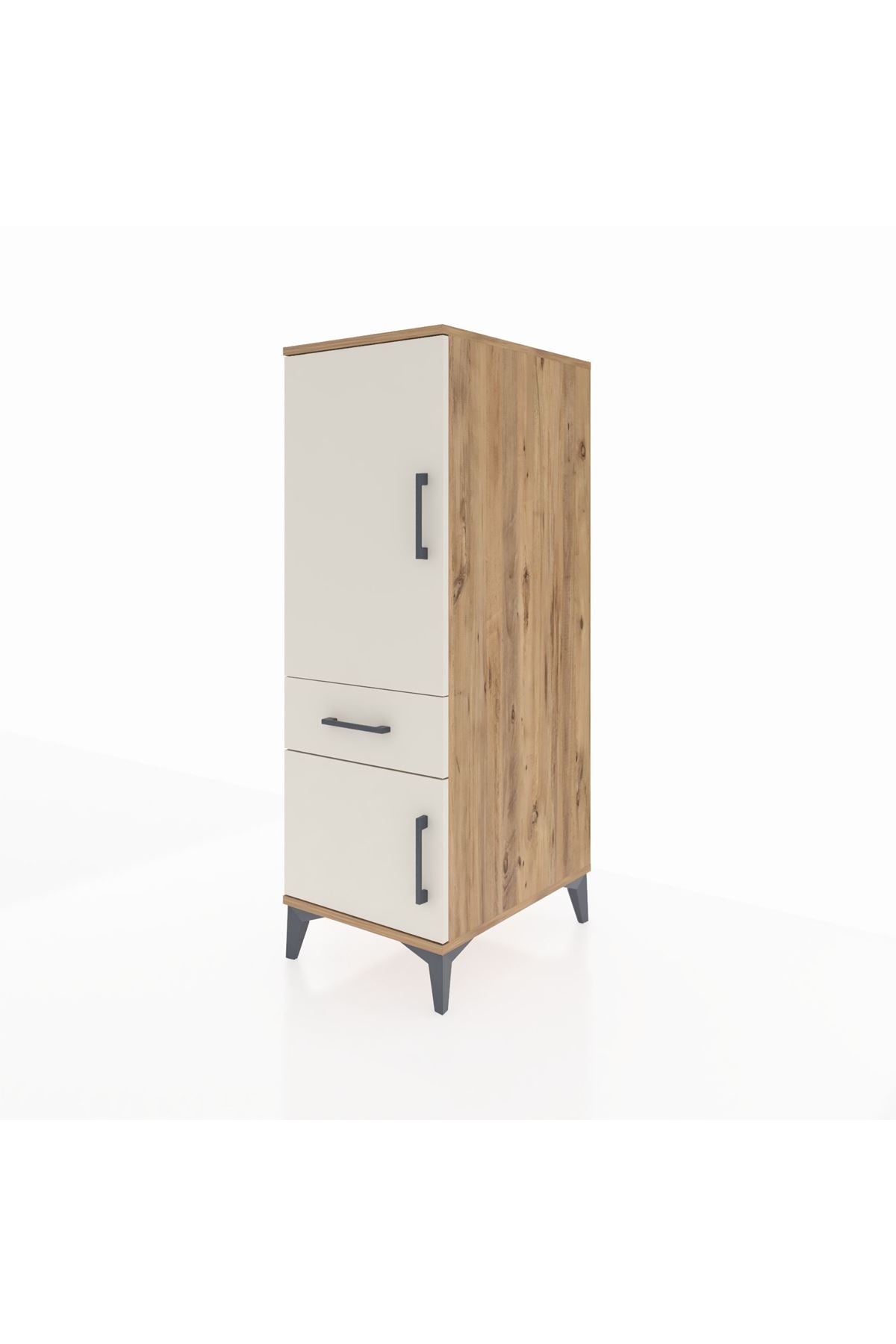 Kronos Dolap 2 Raflı Tek Çekmeceli 2 Kapaklı 44x59x134 - S82M043V7C