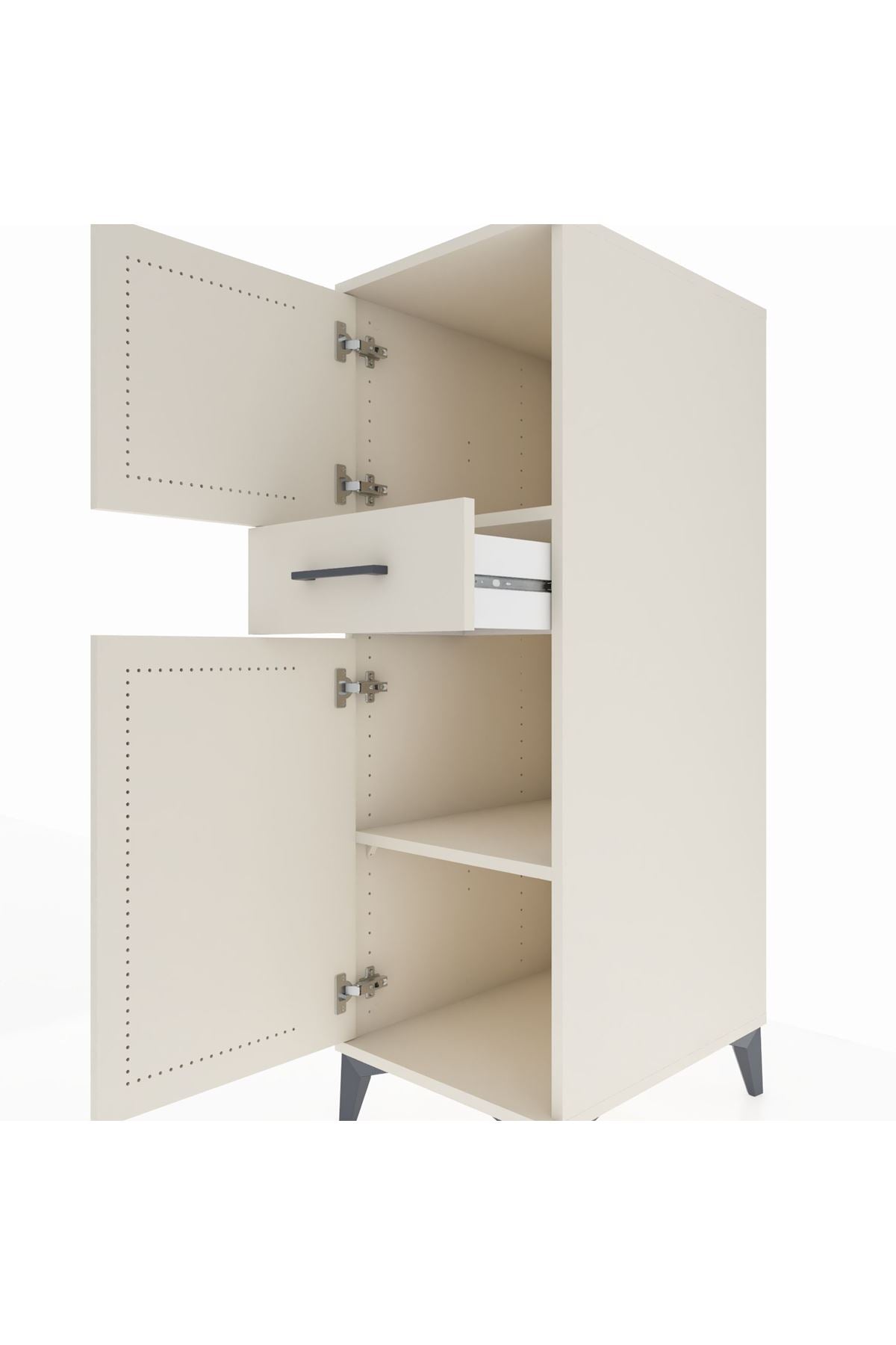Kronos Dolap 2 Raflı Tek Çekmeceli 2 Kapaklı 44x59x134 - S82M044V1C