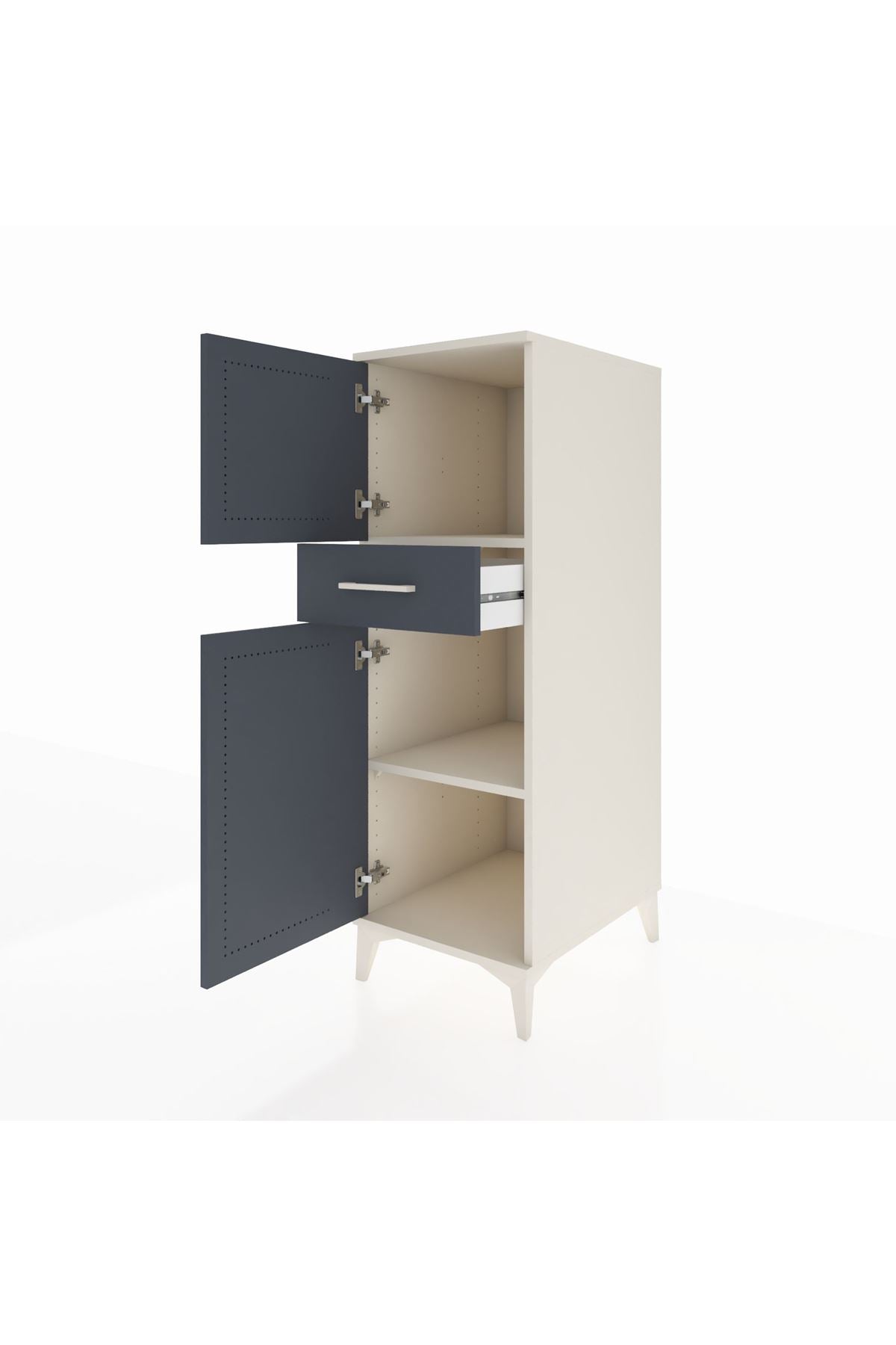 Kronos Dolap 2 Raflı Tek Çekmeceli 2 Kapaklı 44x59x134 - S82M044V2C