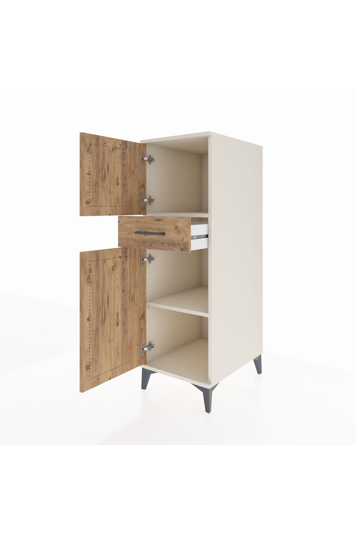 Kronos Dolap 2 Raflı Tek Çekmeceli 2 Kapaklı 44x59x134 - S82M044V3C