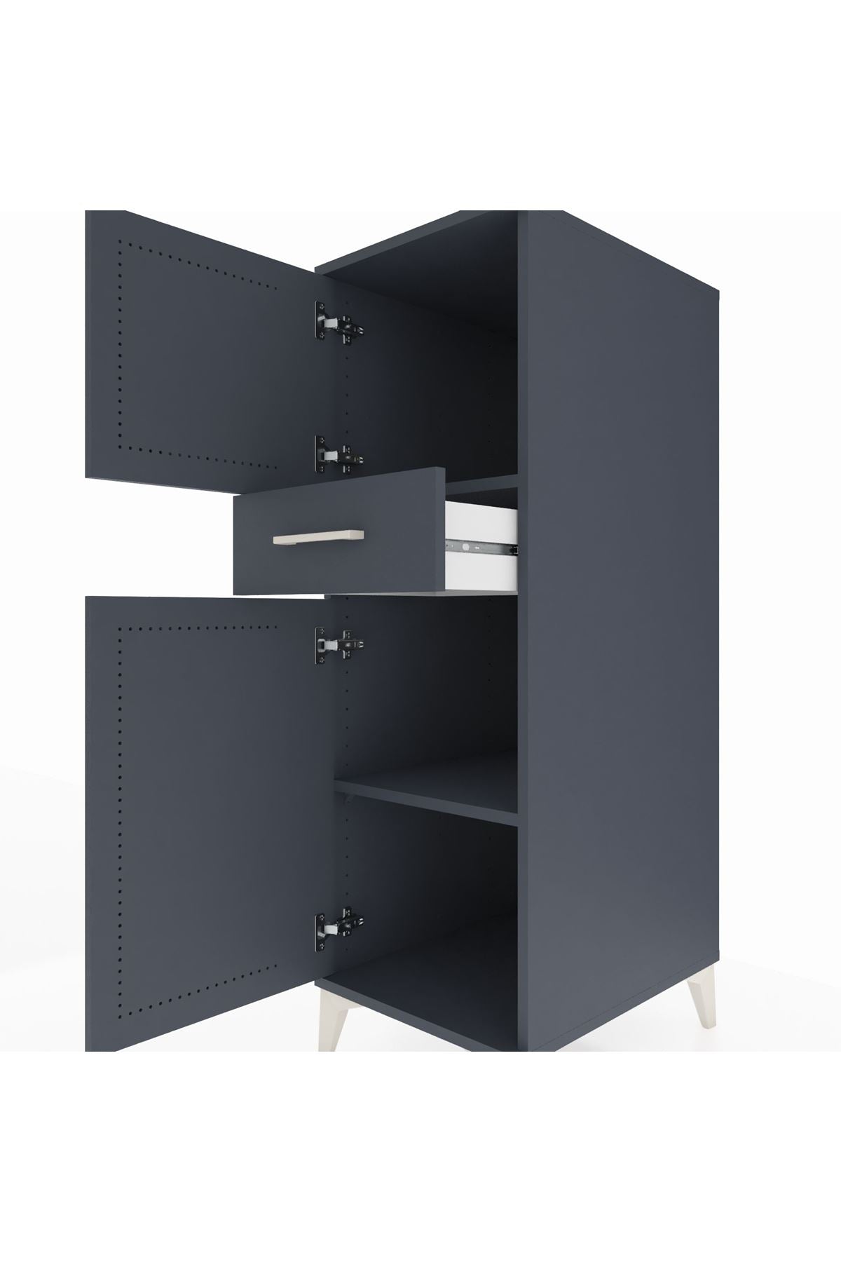 Kronos Dolap 2 Raflı Tek Çekmeceli 2 Kapaklı 44x59x134 - S82M044V5C