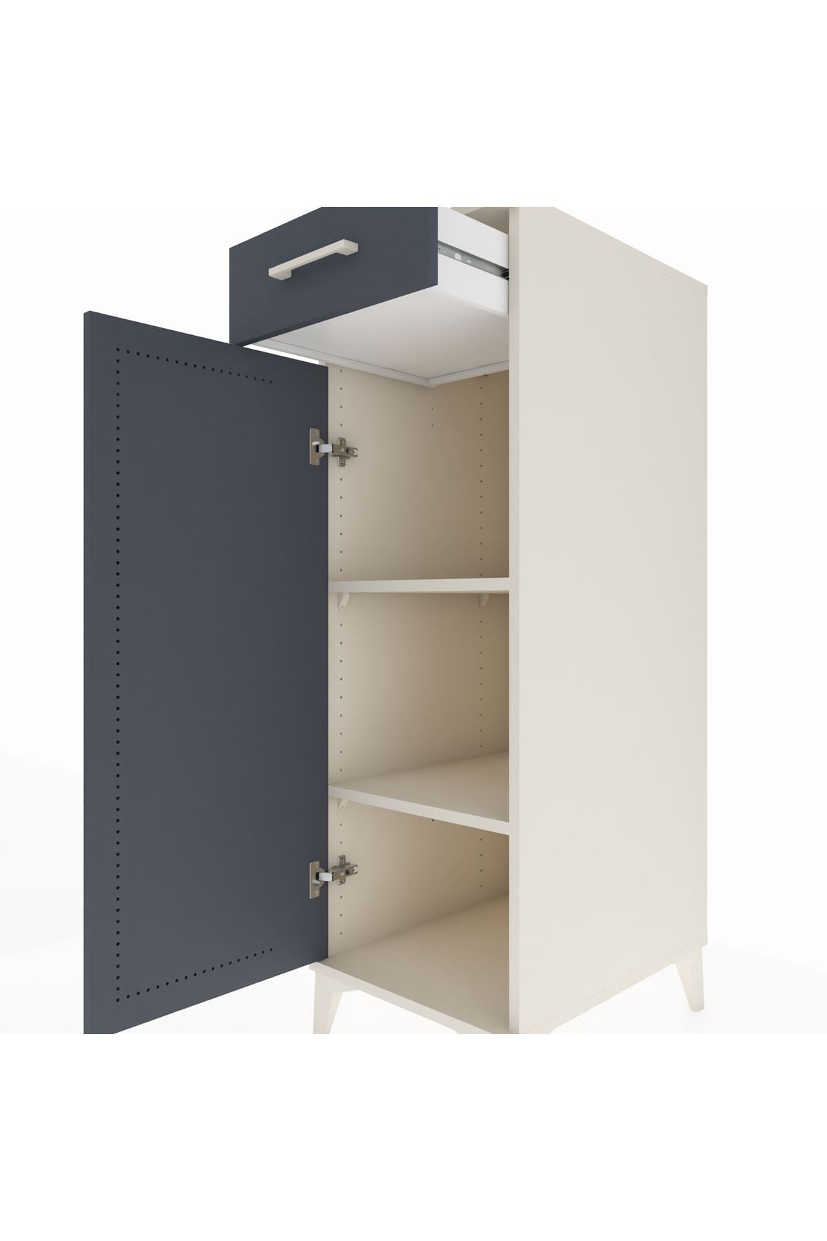 Kronos Dolap 2 Raflı Tek Çekmeceli Tek Kapaklı 44x59x134 - S82M045V2C