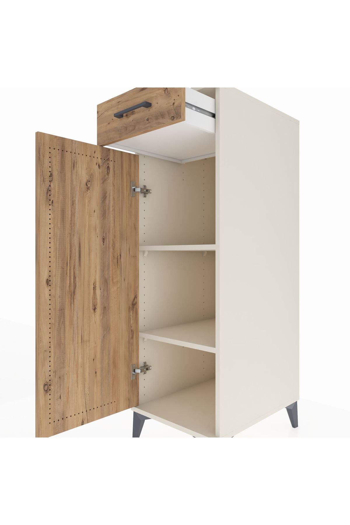 Kronos Dolap 2 Raflı Tek Çekmeceli Tek Kapaklı 44x59x134 - S82M045V3C