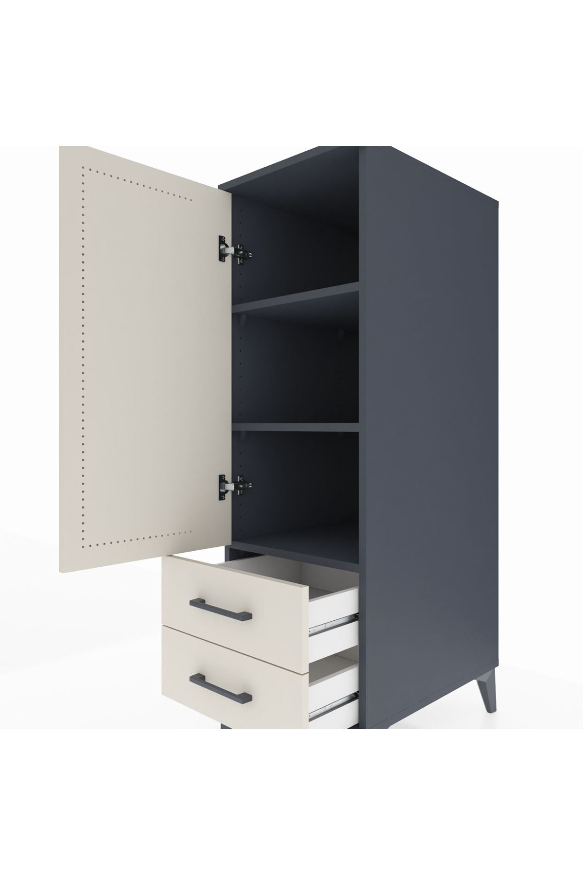Kronos Dolap 3 Raflı 2 Çekmeceli Tek Kapaklı 44x59x134 - S82M046V4C