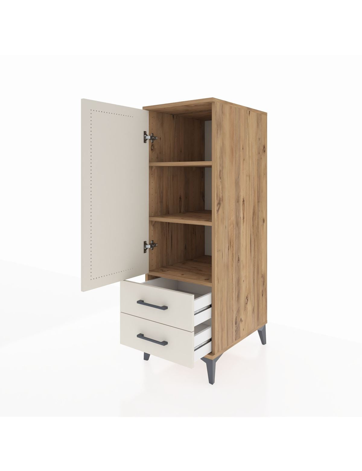 Kronos Dolap 3 Raflı 2 Çekmeceli Tek Kapaklı 44x59x134 - S82M046V7C