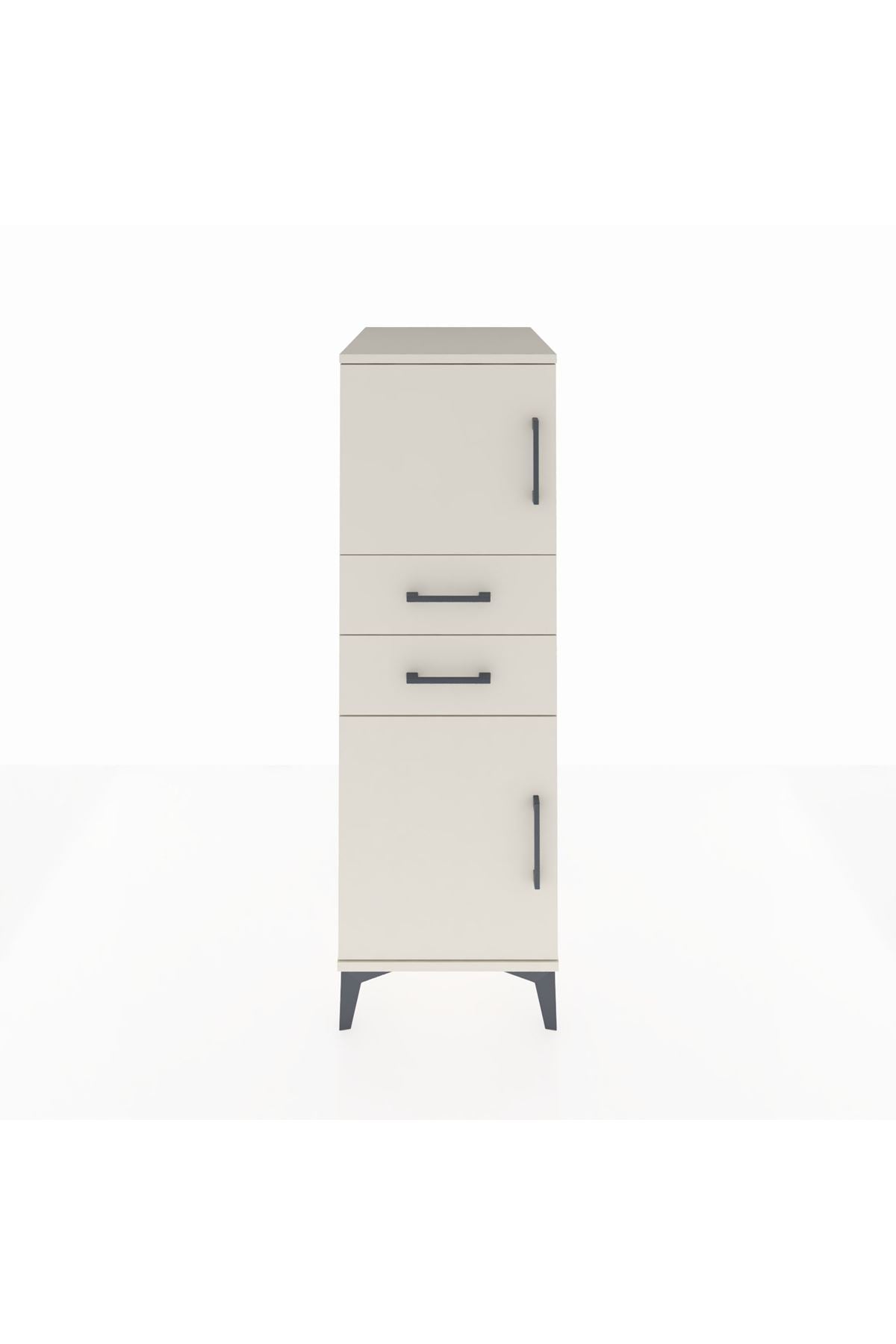 Kronos Dolap Tek Raflı 2 Çekmeceli 2 Kapaklı 44x59x134 - S82M047V1C