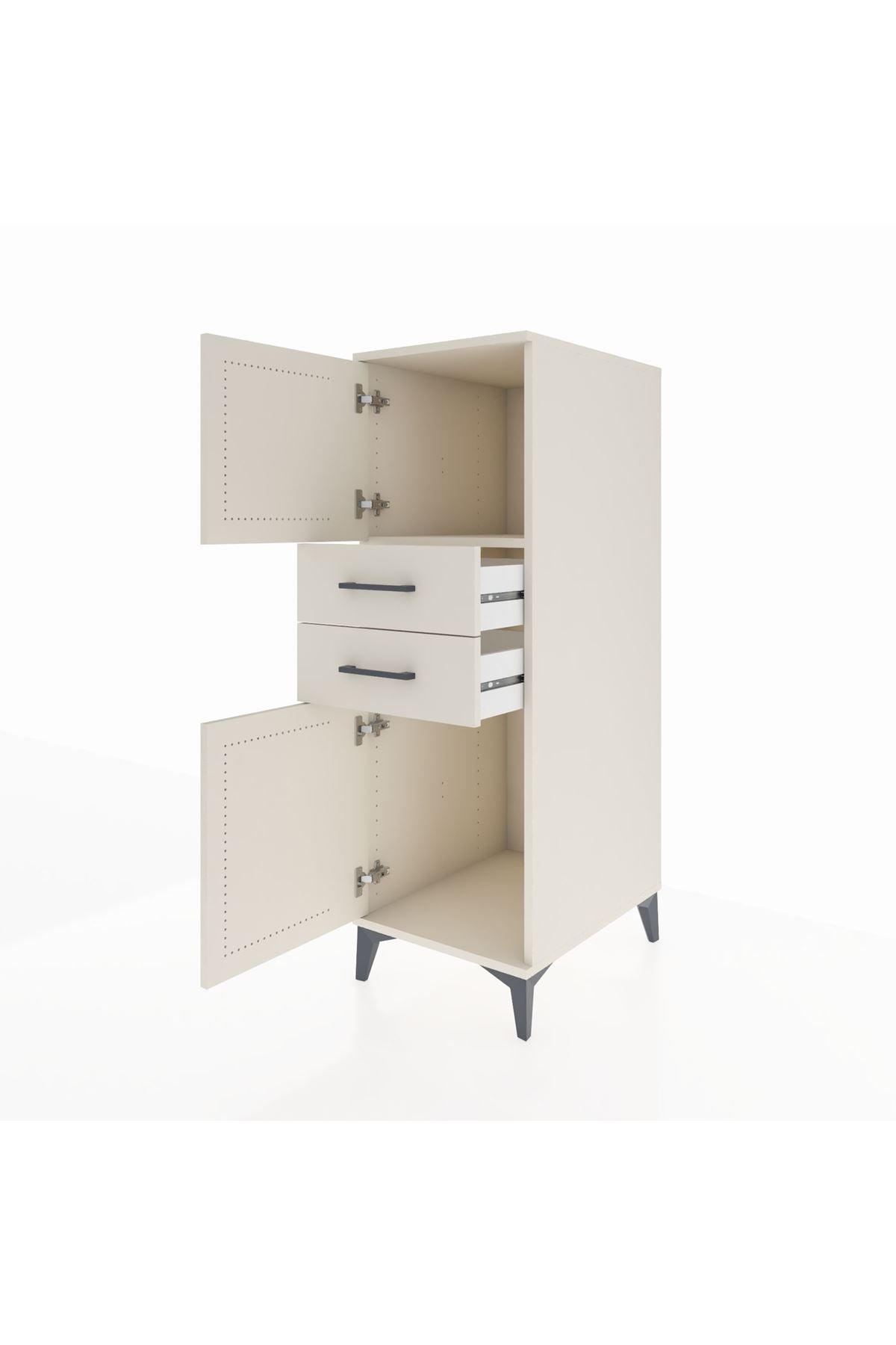 Kronos Dolap Tek Raflı 2 Çekmeceli 2 Kapaklı 44x59x134 - S82M047V1C