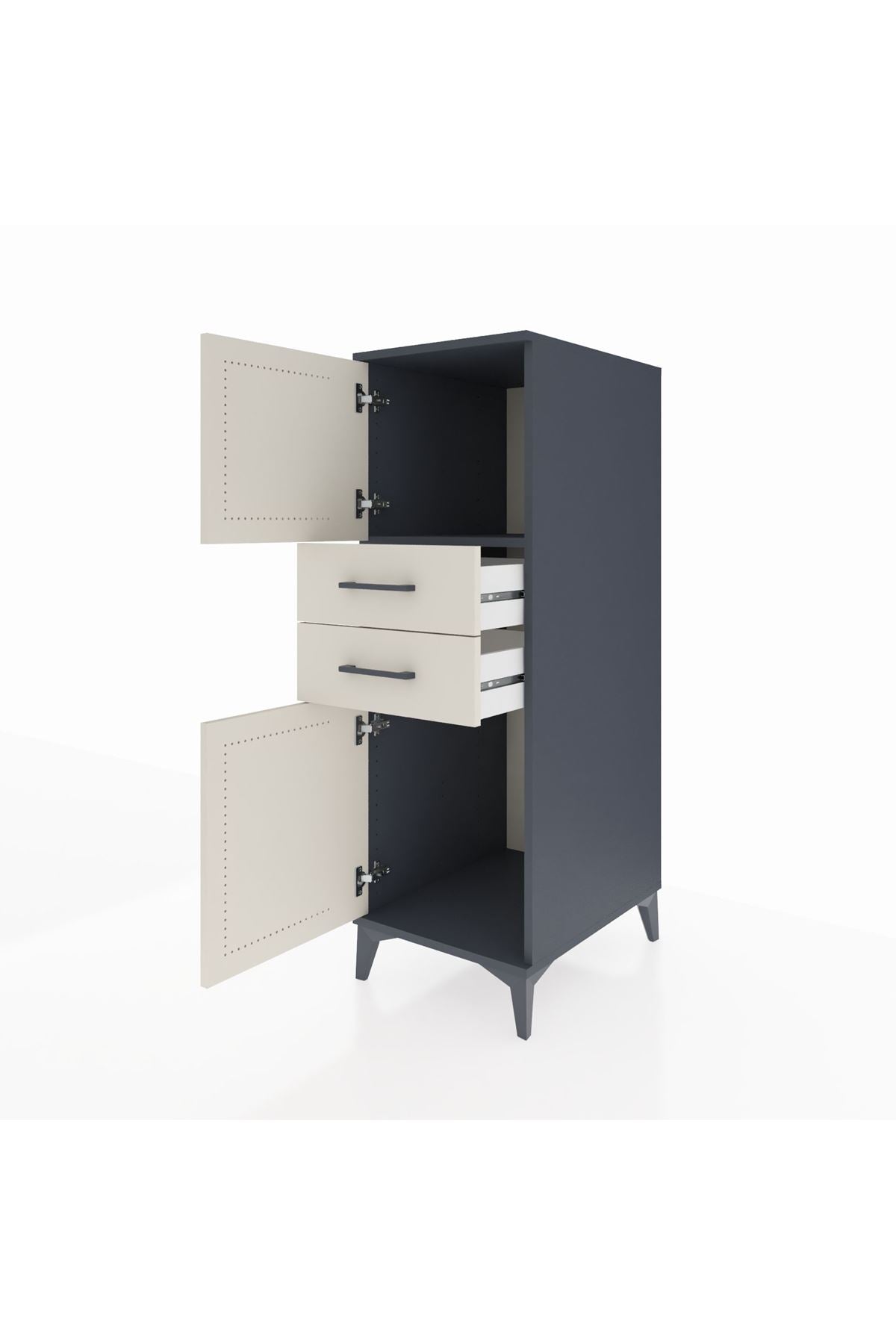 Kronos Dolap Tek Raflı 2 Çekmeceli 2 Kapaklı 44x59x134 - S82M047V4C