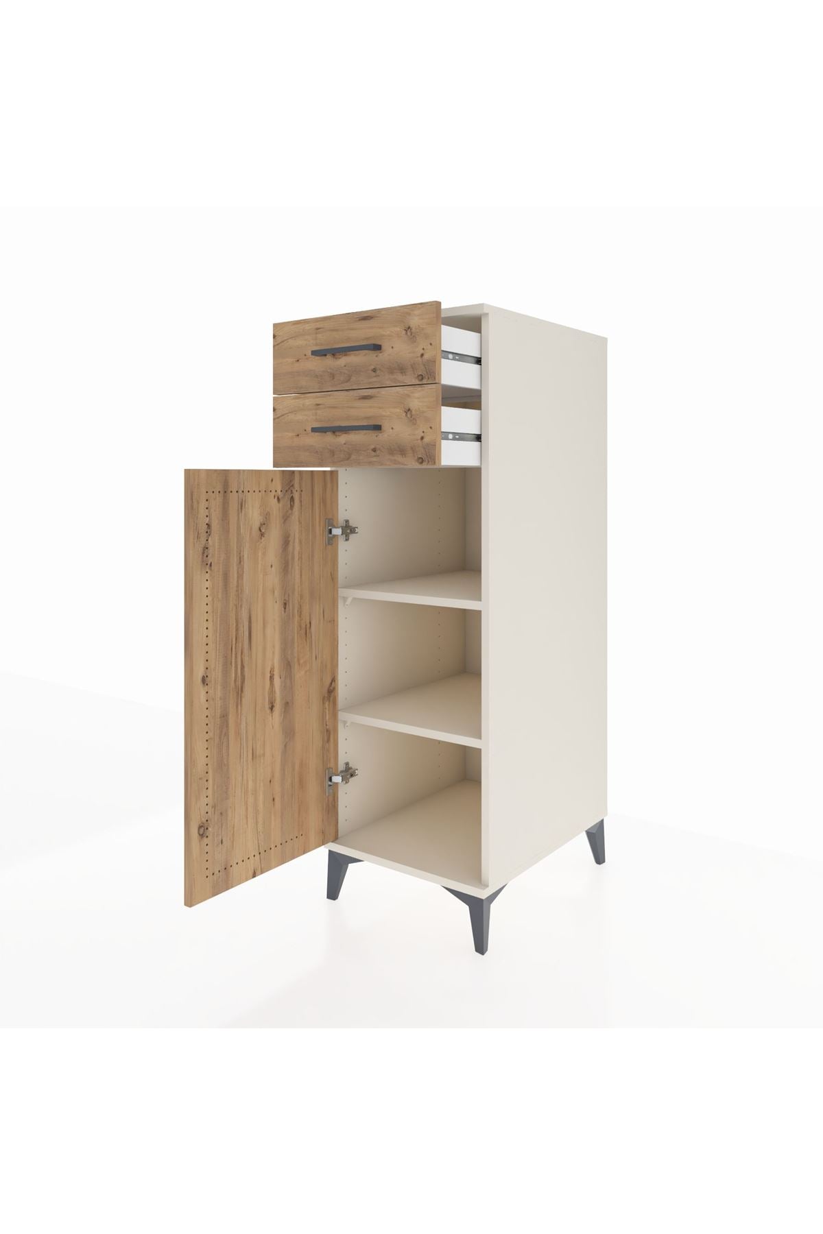 Kronos Dolap 2 Raflı 2 Çekmeceli Tek Kapaklı 44x59x134 - S82M048V3C