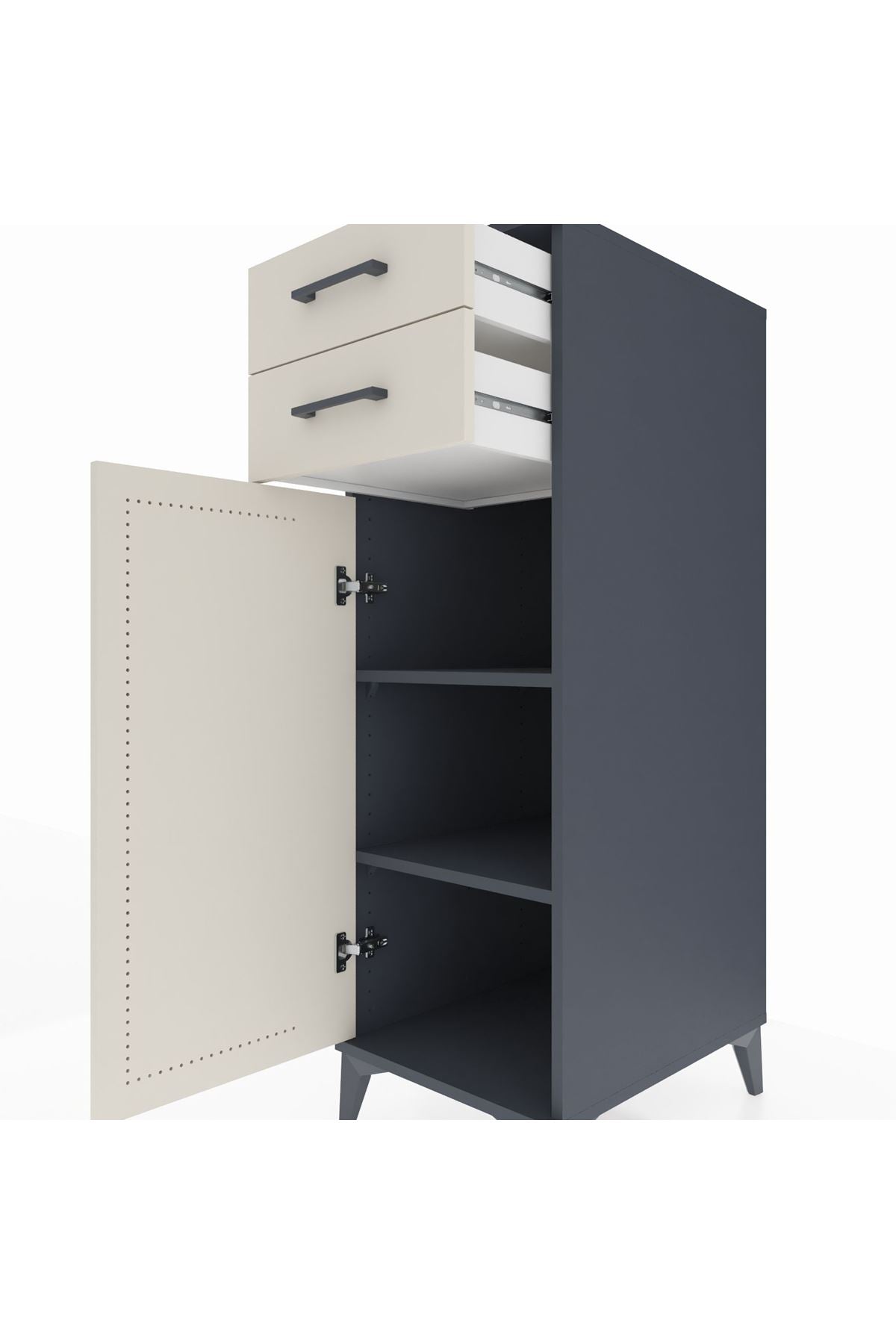 Kronos Dolap 2 Raflı 2 Çekmeceli Tek Kapaklı 44x59x134 - S82M048V4C