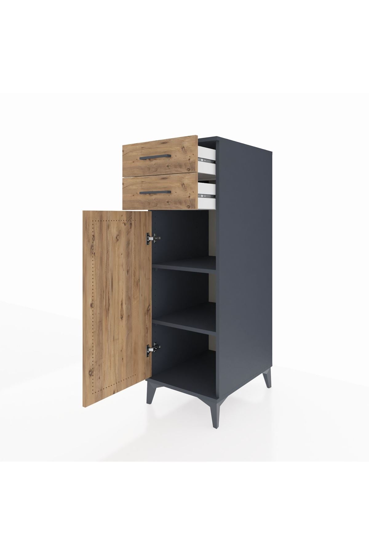 Kronos Dolap 2 Raflı 2 Çekmeceli Tek Kapaklı 44x59x134 - S82M048V6C