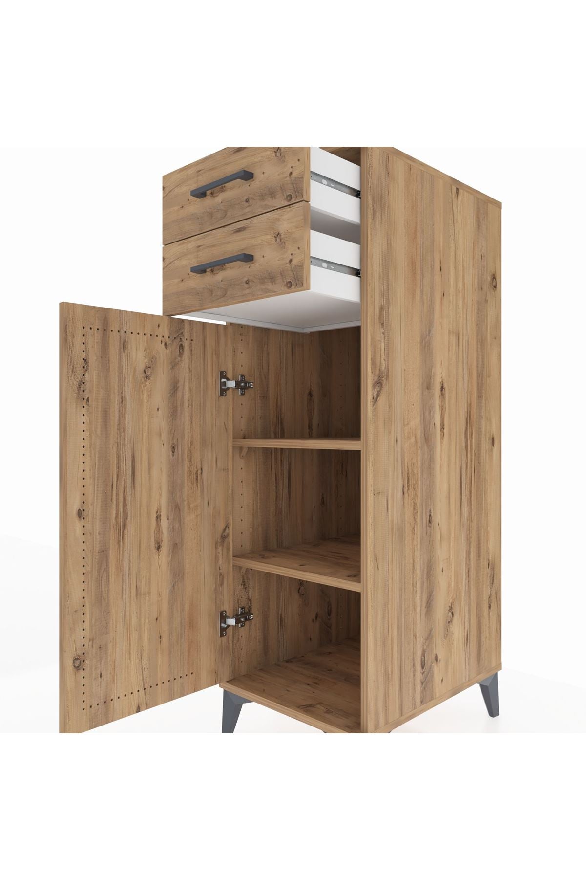 Kronos Dolap 2 Raflı 2 Çekmeceli Tek Kapaklı 44x59x134 - S82M048V9C