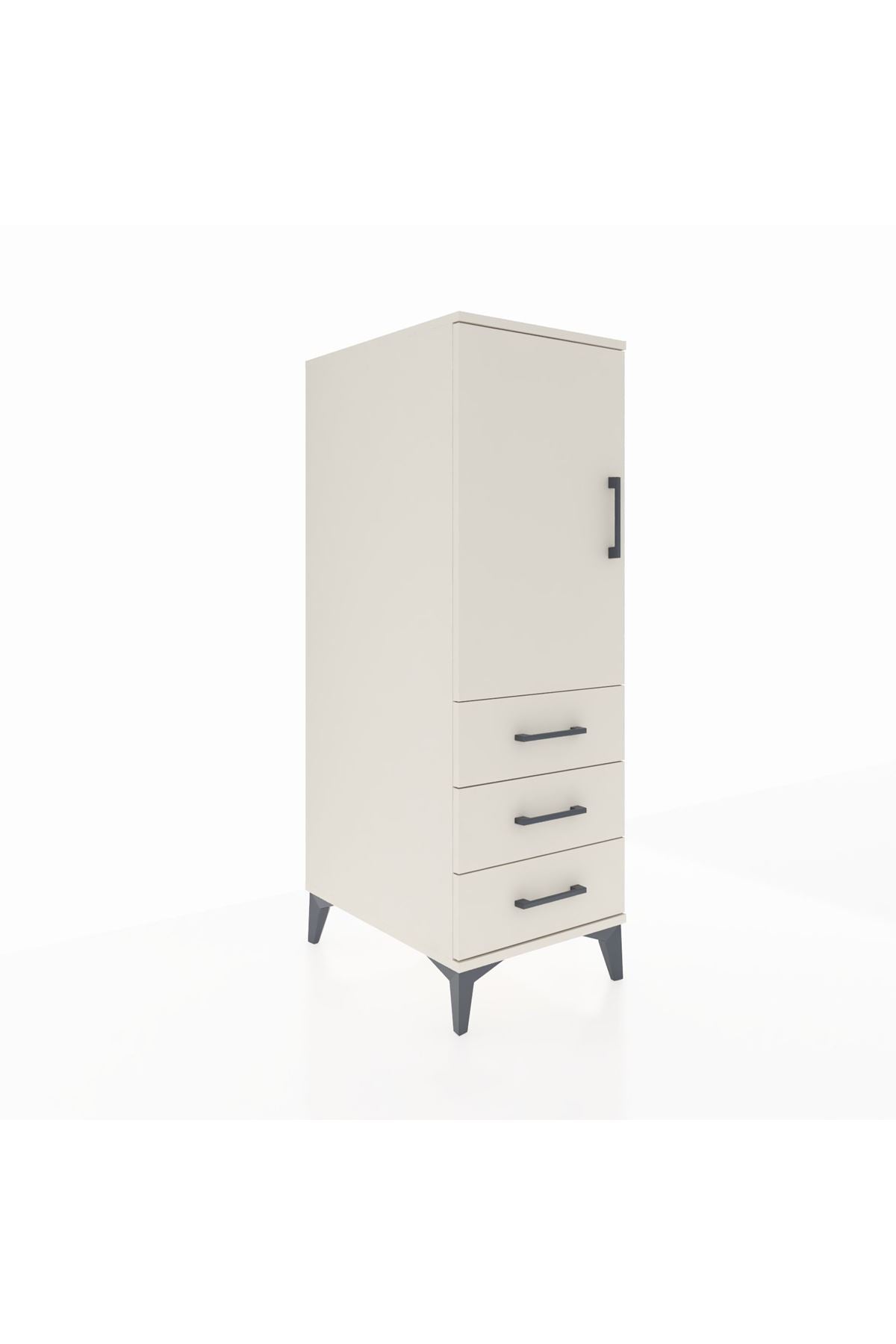 Kronos Dolap 2 Raflı 3 Çekmeceli Tek Kapaklı 44x59x134 - S82M049V1C