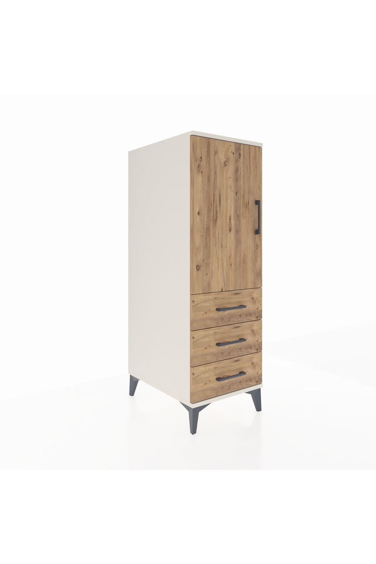 Kronos Dolap 2 Raflı 3 Çekmeceli Tek Kapaklı 44x59x134 - S82M049V3C
