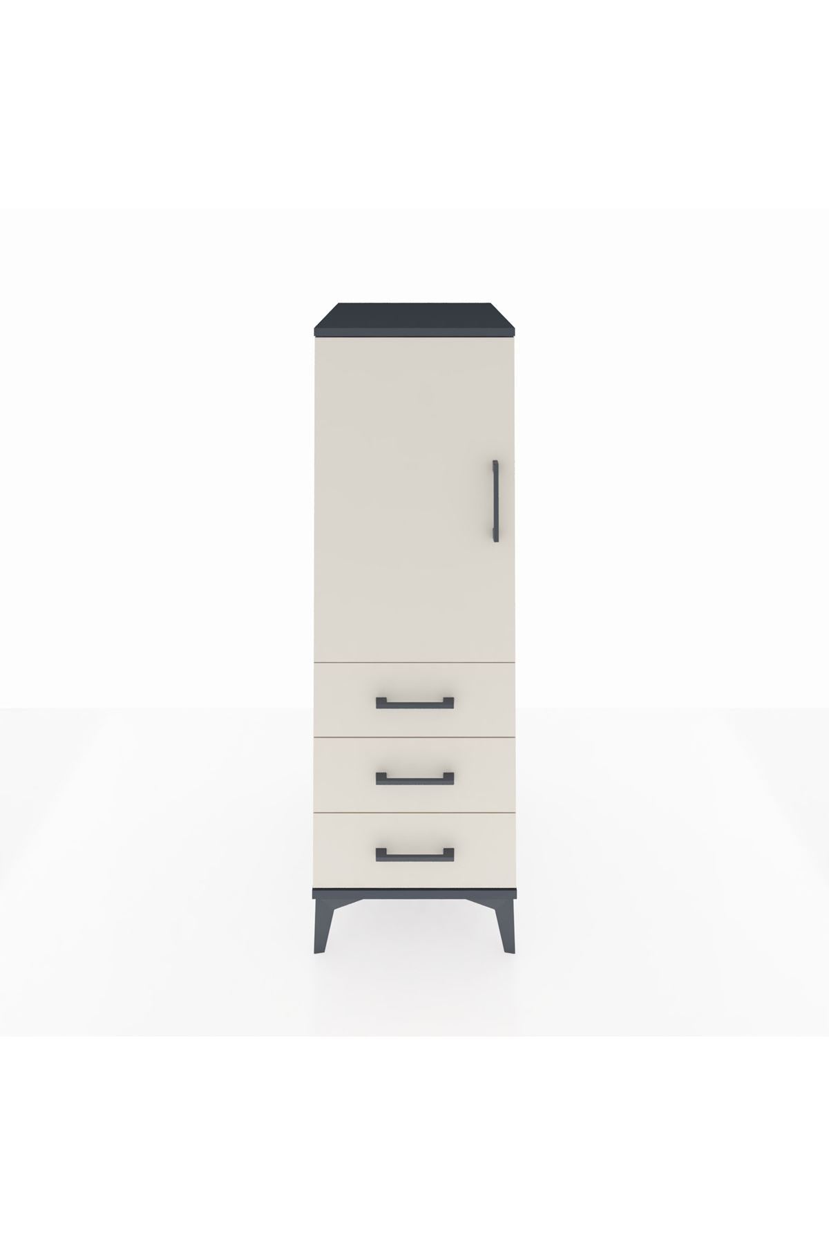 Kronos Dolap 2 Raflı 3 Çekmeceli Tek Kapaklı 44x59x134 - S82M049V4C