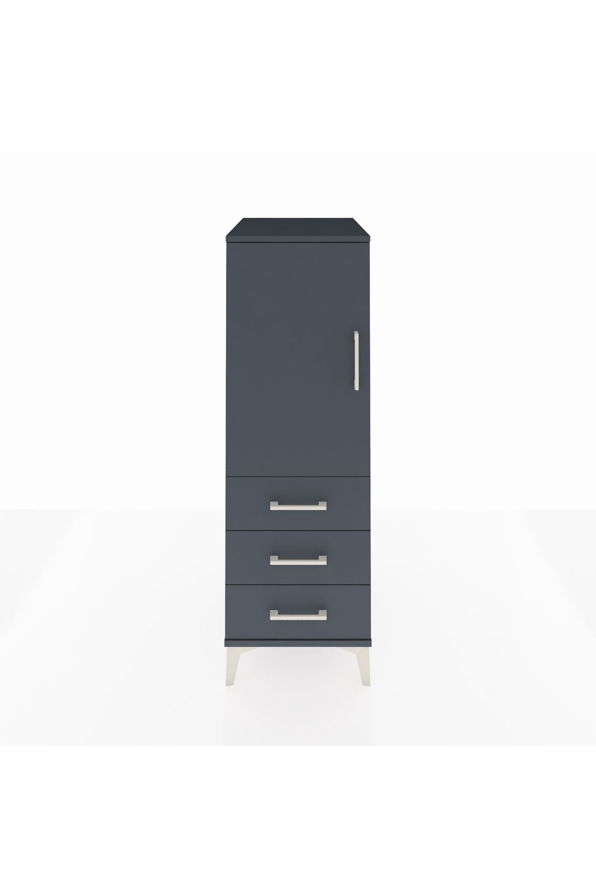 Kronos Dolap 2 Raflı 3 Çekmeceli Tek Kapaklı 44x59x134 - S82M049V5C