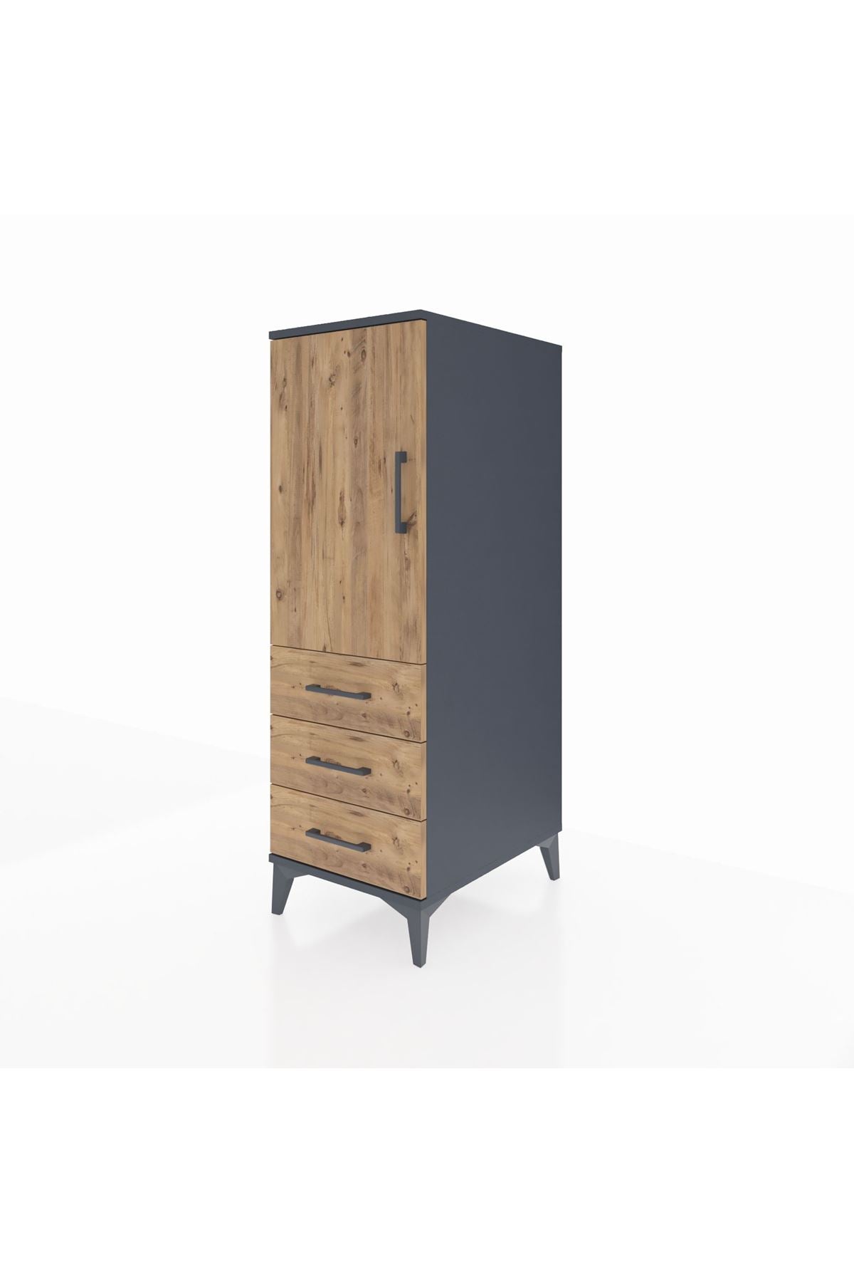 Kronos Dolap 2 Raflı 3 Çekmeceli Tek Kapaklı 44x59x134 - S82M049V6C