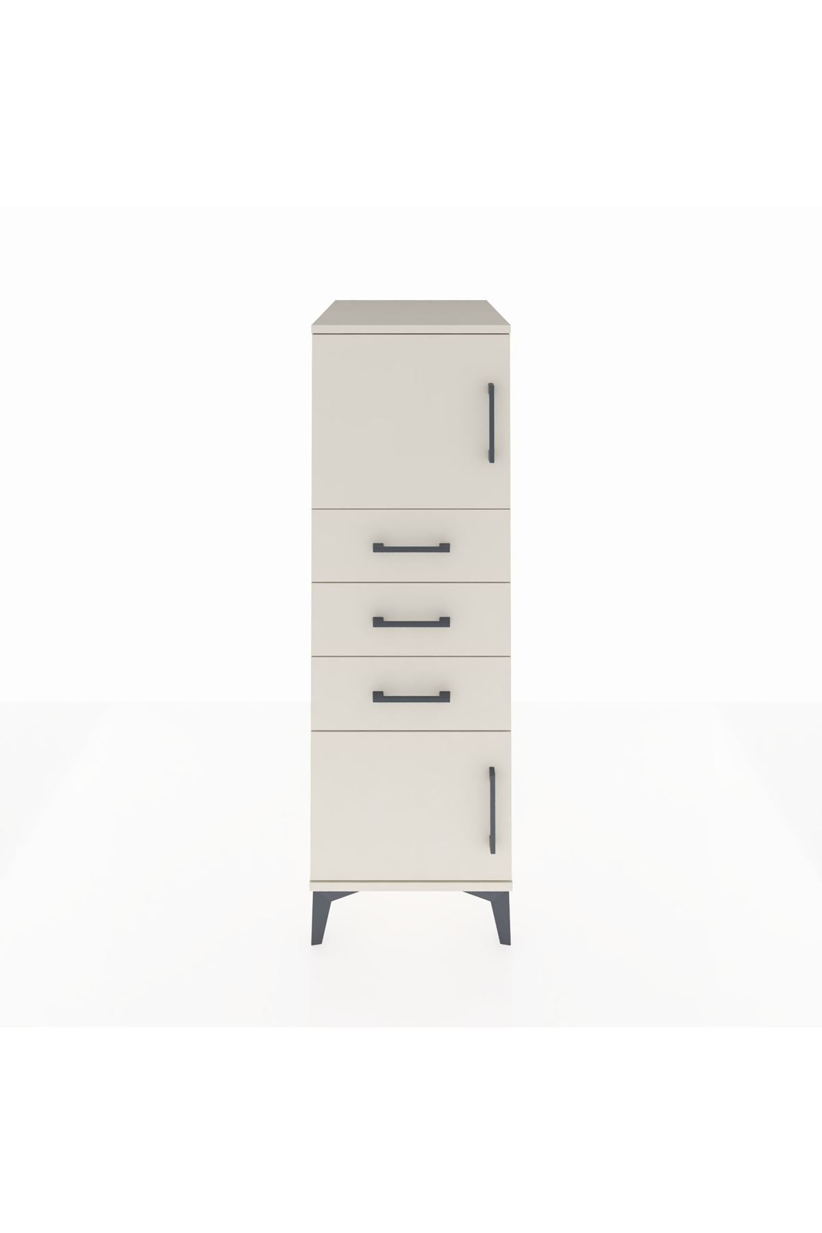 Kronos Dolap Tek Raflı 3 Çekmeceli 2 Kapaklı 44x59x134 - S82M051V1C