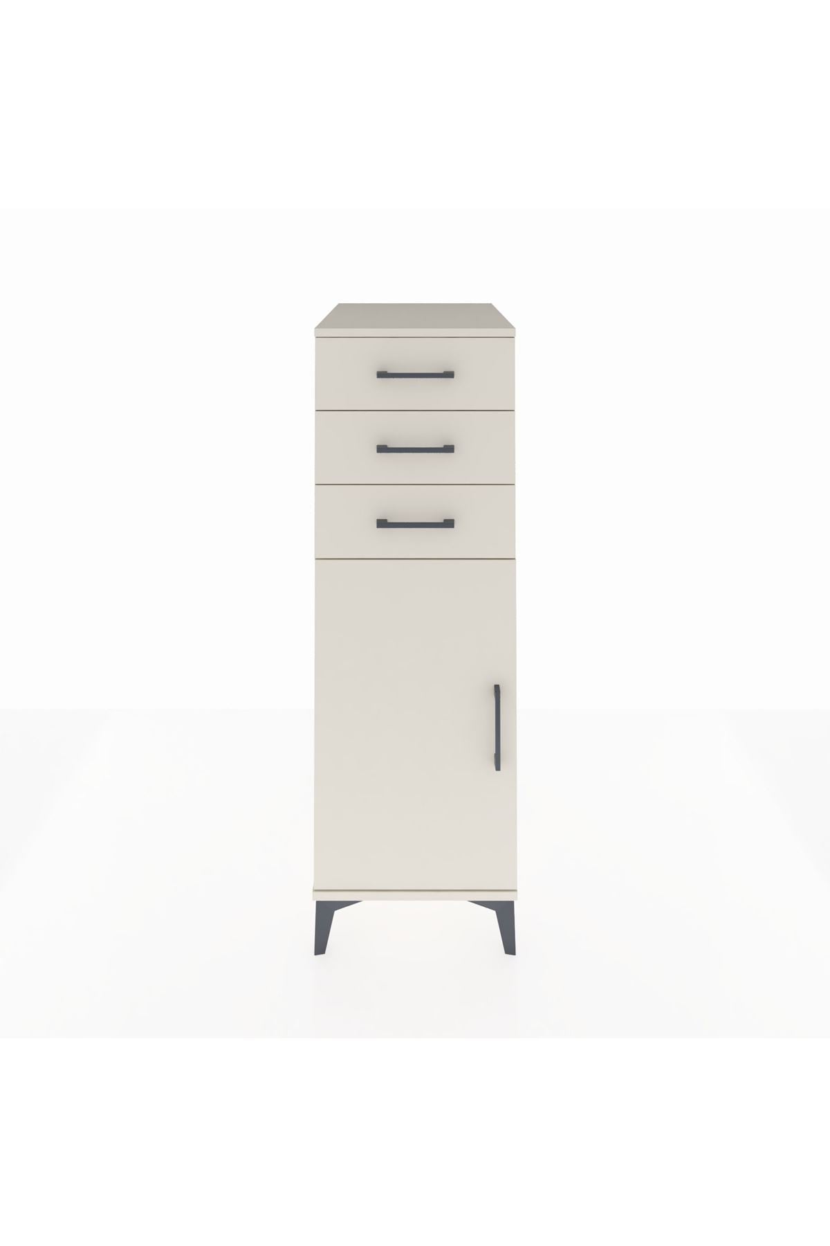 Kronos Dolap 2 Raflı 3 Çekmeceli Tek Kapaklı 44x59x134 - S82M052V1C