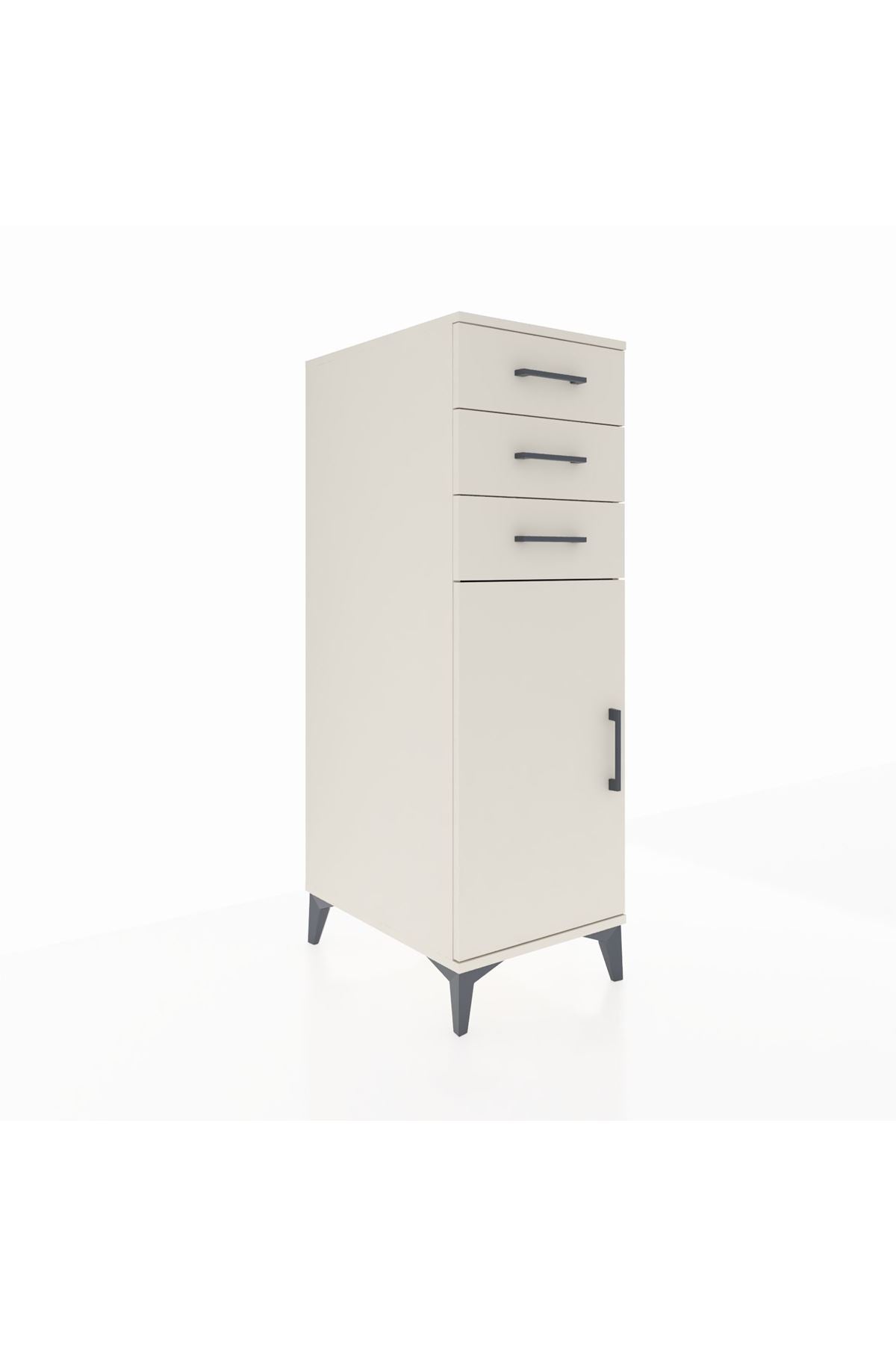 Kronos Dolap 2 Raflı 3 Çekmeceli Tek Kapaklı 44x59x134 - S82M052V1C