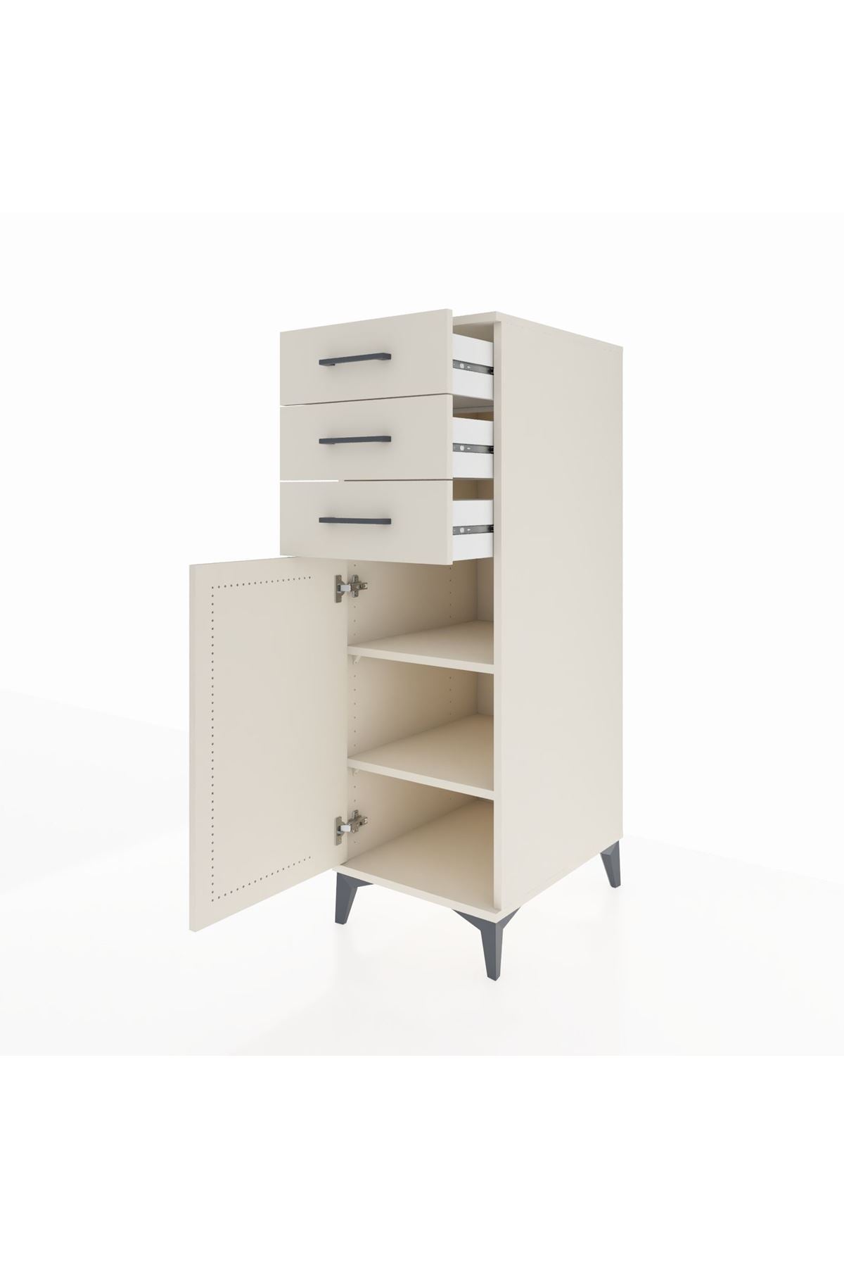 Kronos Dolap 2 Raflı 3 Çekmeceli Tek Kapaklı 44x59x134 - S82M052V1C