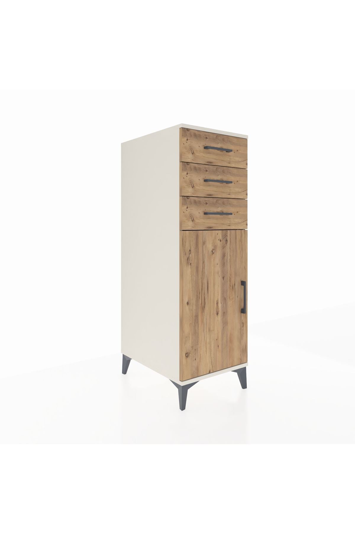 Kronos Dolap 2 Raflı 3 Çekmeceli Tek Kapaklı 44x59x134 - S82M052V3C
